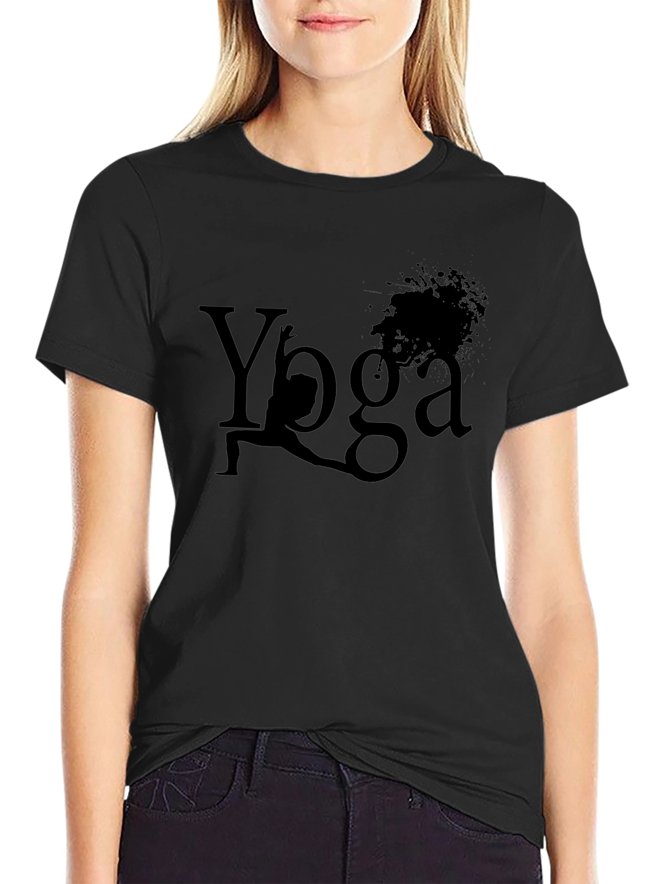 Yoga Pose Graphic Tee - Mens Black T-Shirt