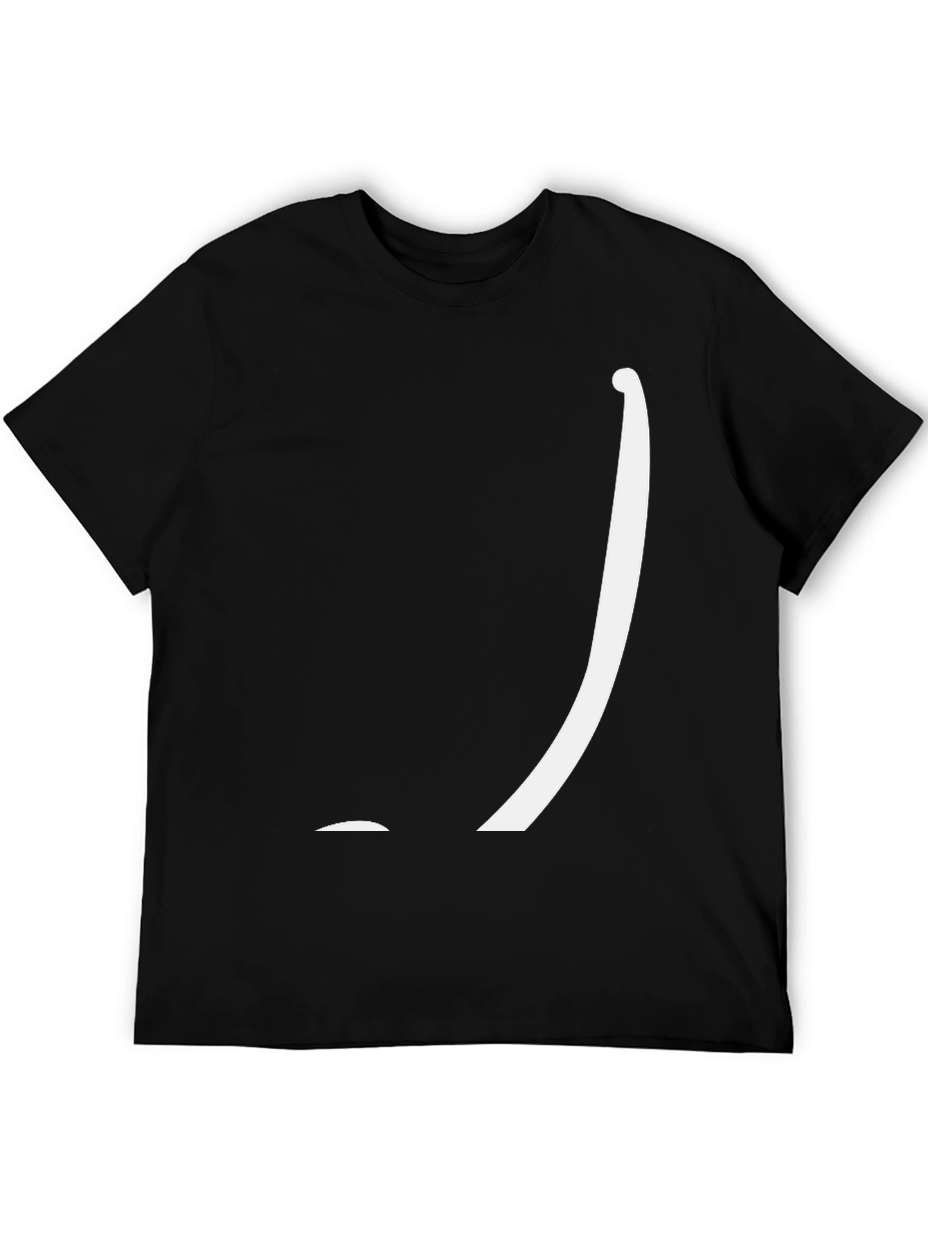 Minimalist Graphic Tee: Black Cotton Blend