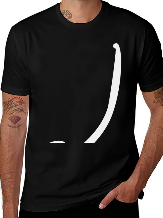 Minimalist Graphic Tee: Black Cotton Blend