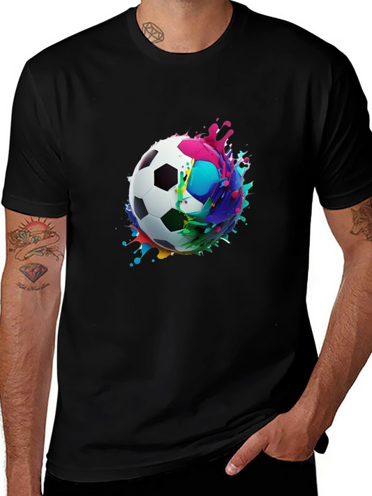 Colorful Soccer Ball Graphic T-Shirt