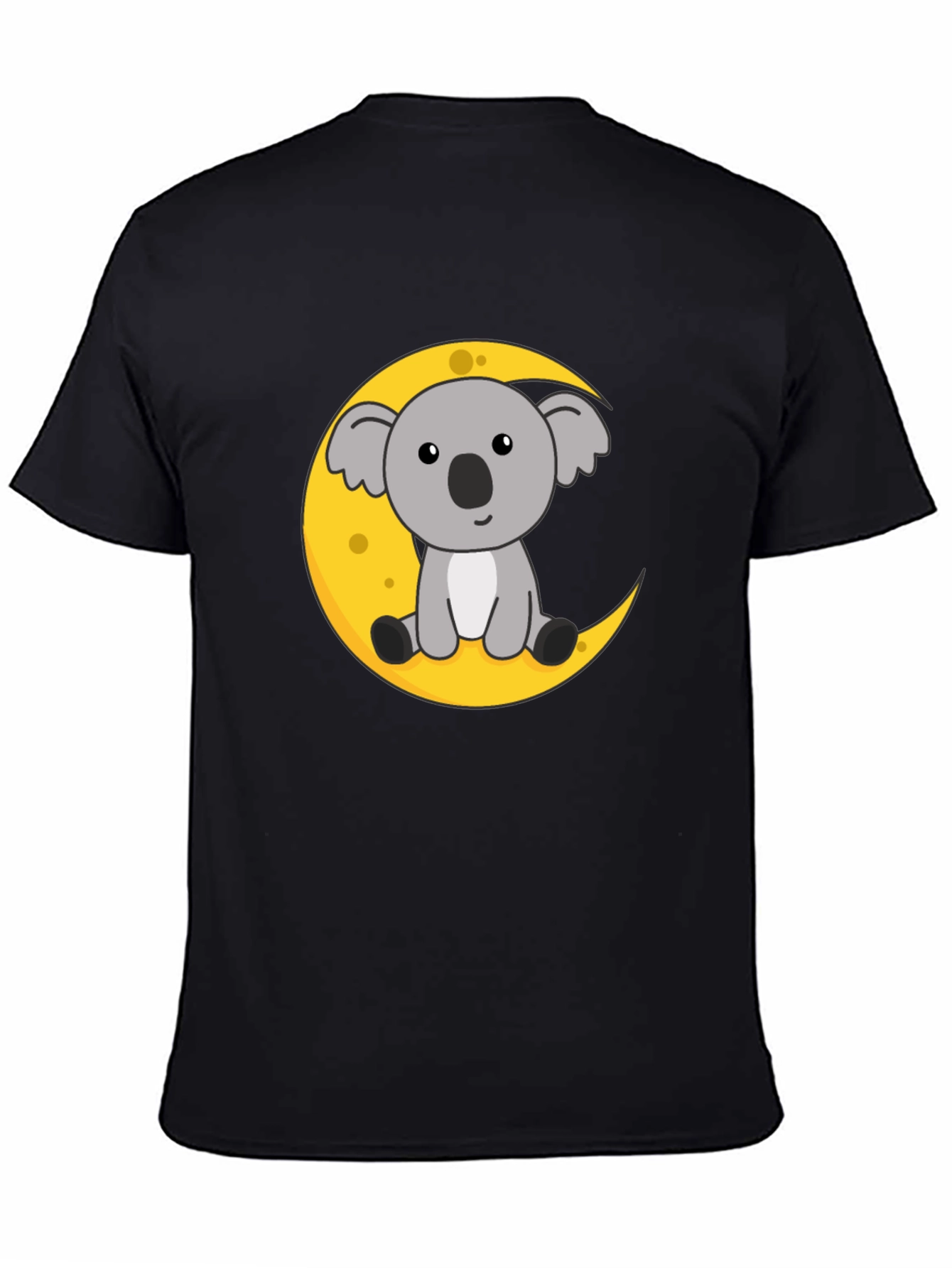 Koala Moon Graphic Tee - Black Cotton T-Shirt