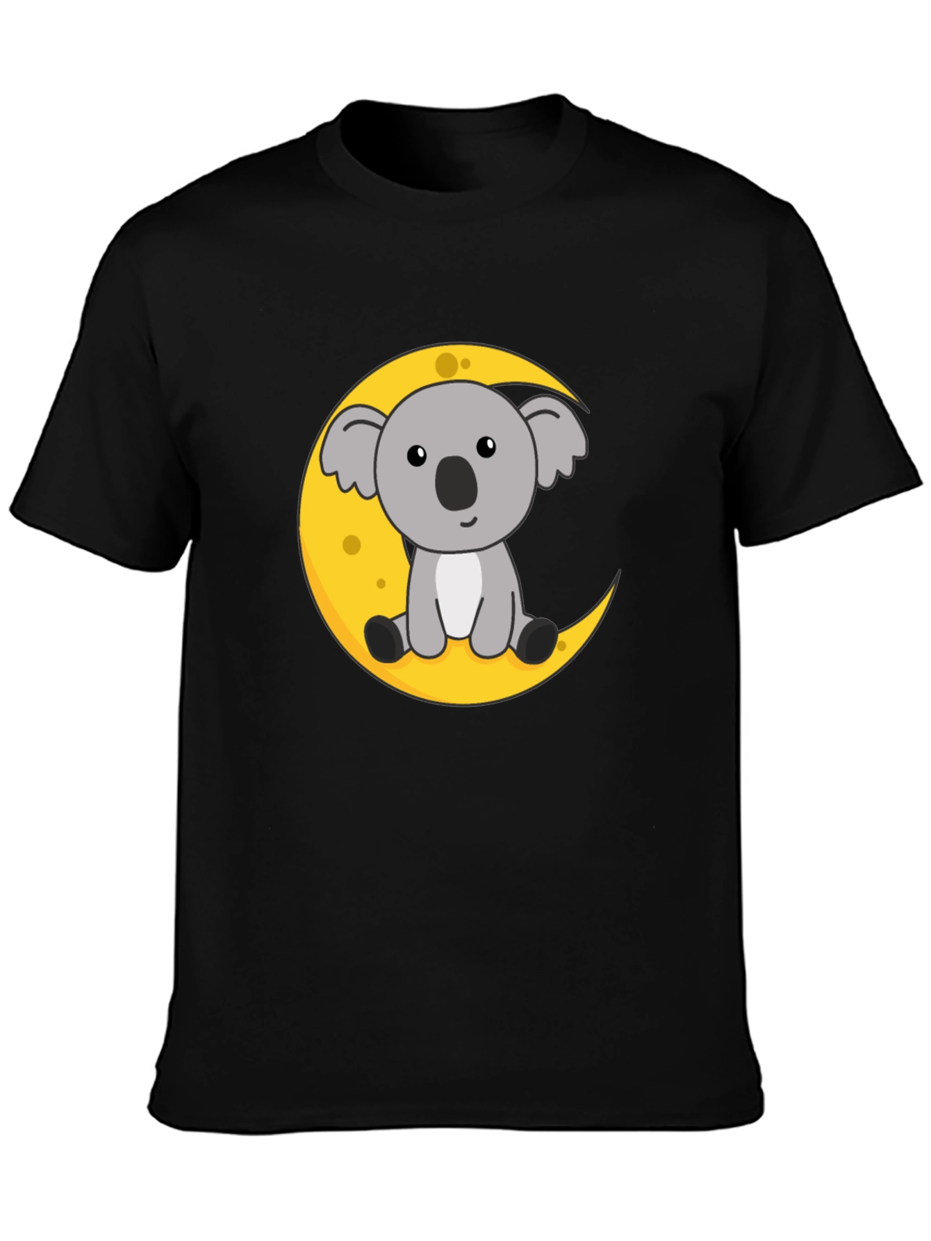 Koala Moon Graphic Tee - Black Cotton T-Shirt