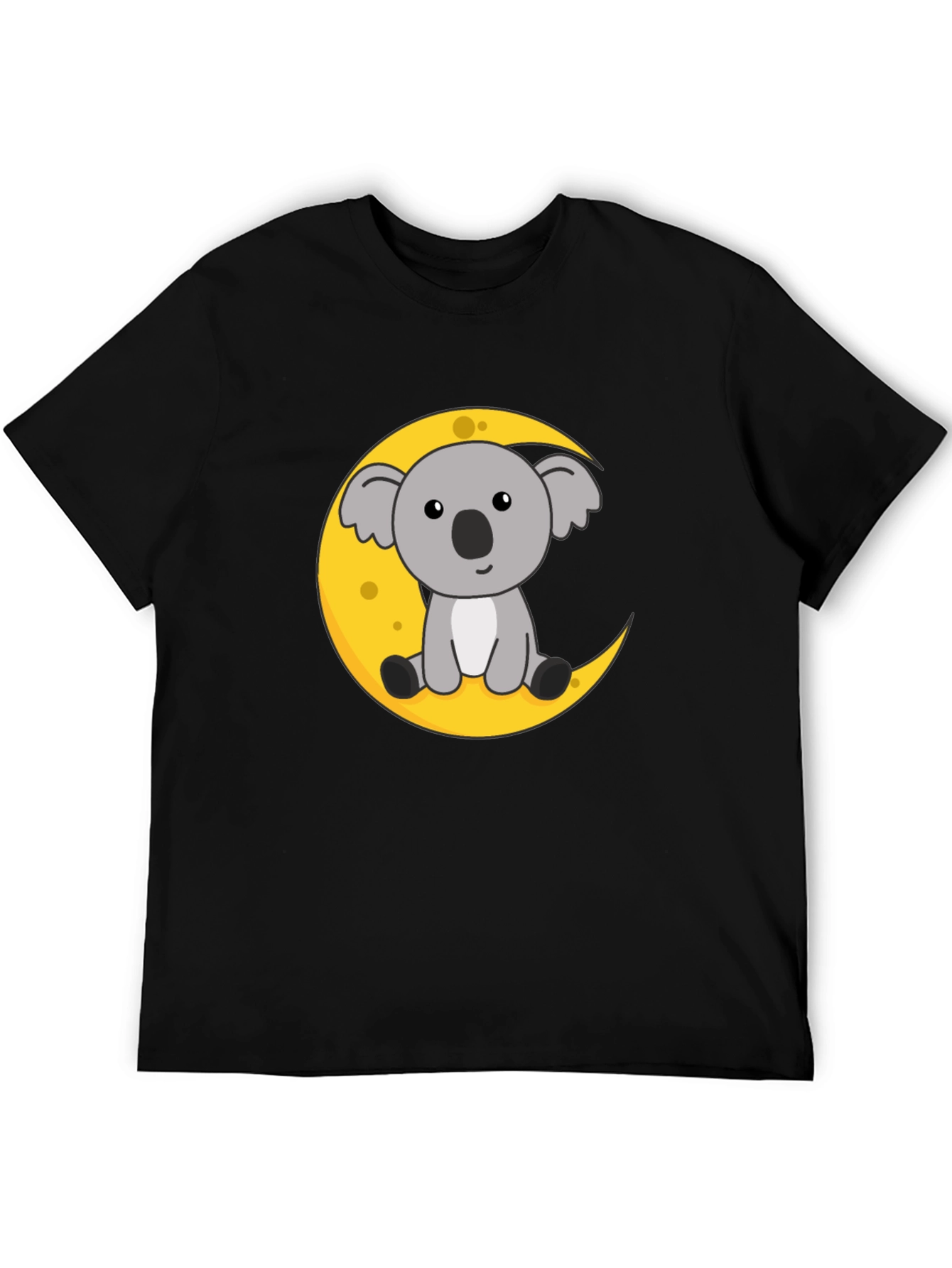 Koala Moon Graphic Tee - Black Cotton T-Shirt