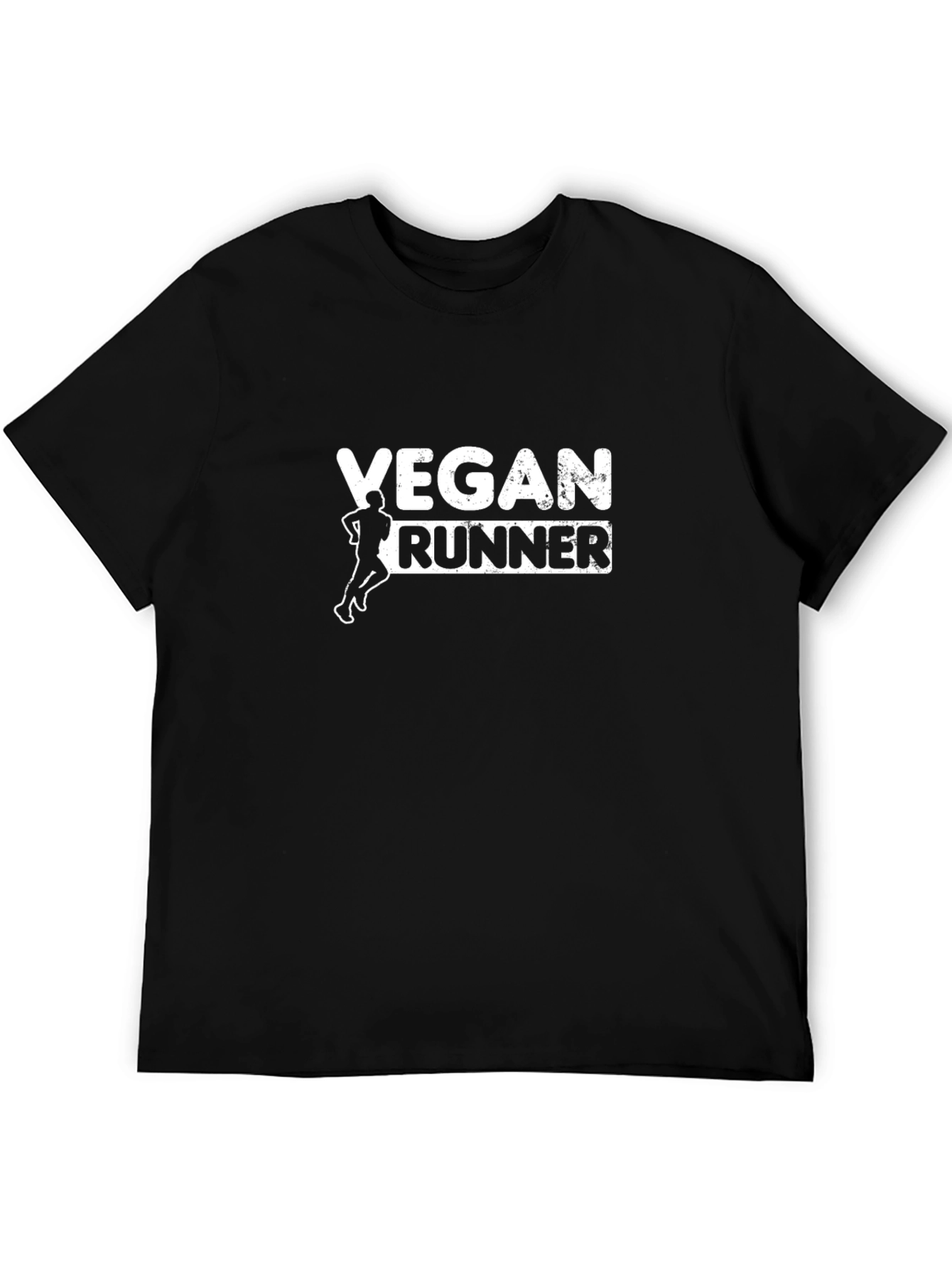 Vegan Runner Graphic T-Shirt - Black