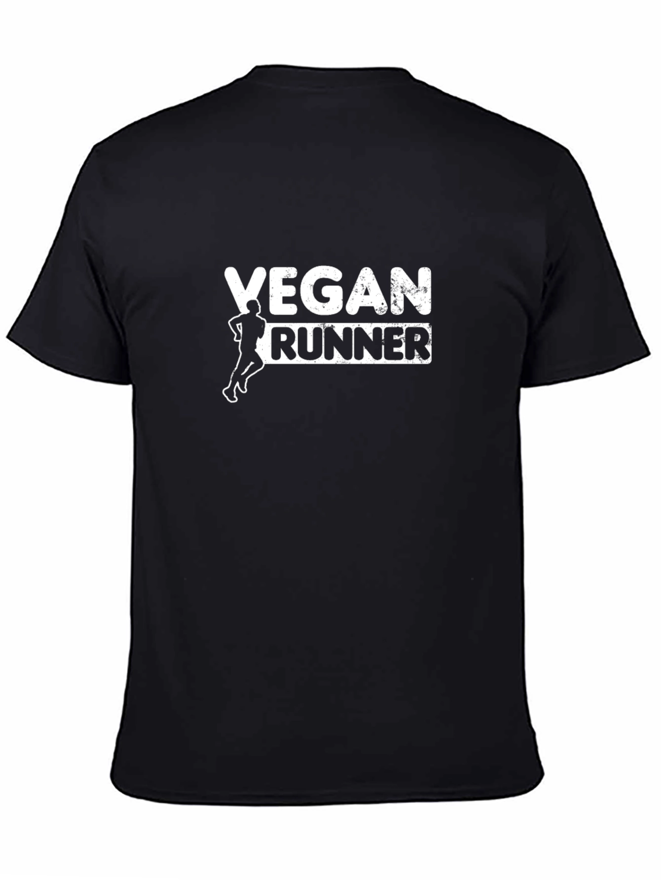 Vegan Runner Graphic T-Shirt - Black
