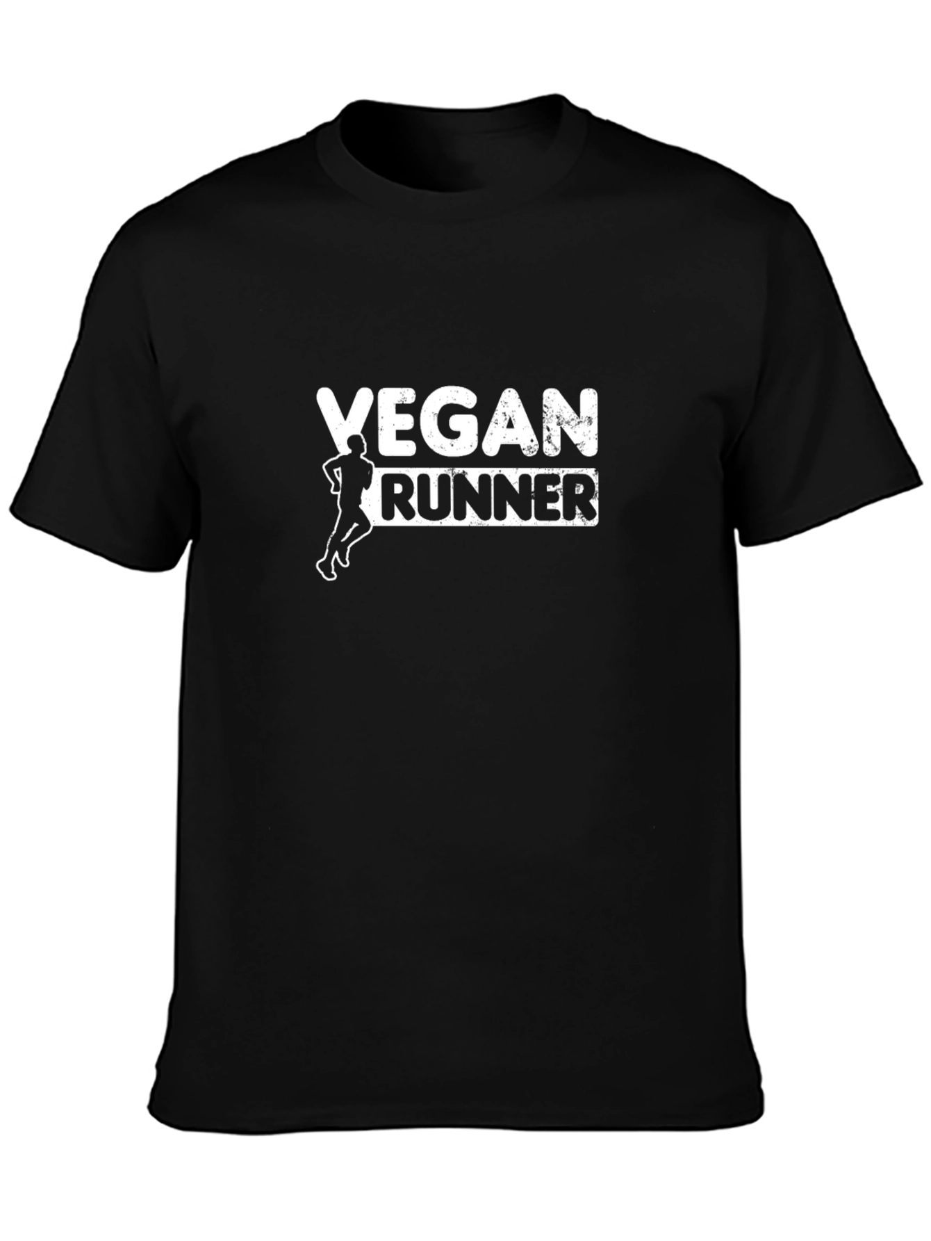 Vegan Runner Graphic T-Shirt - Black