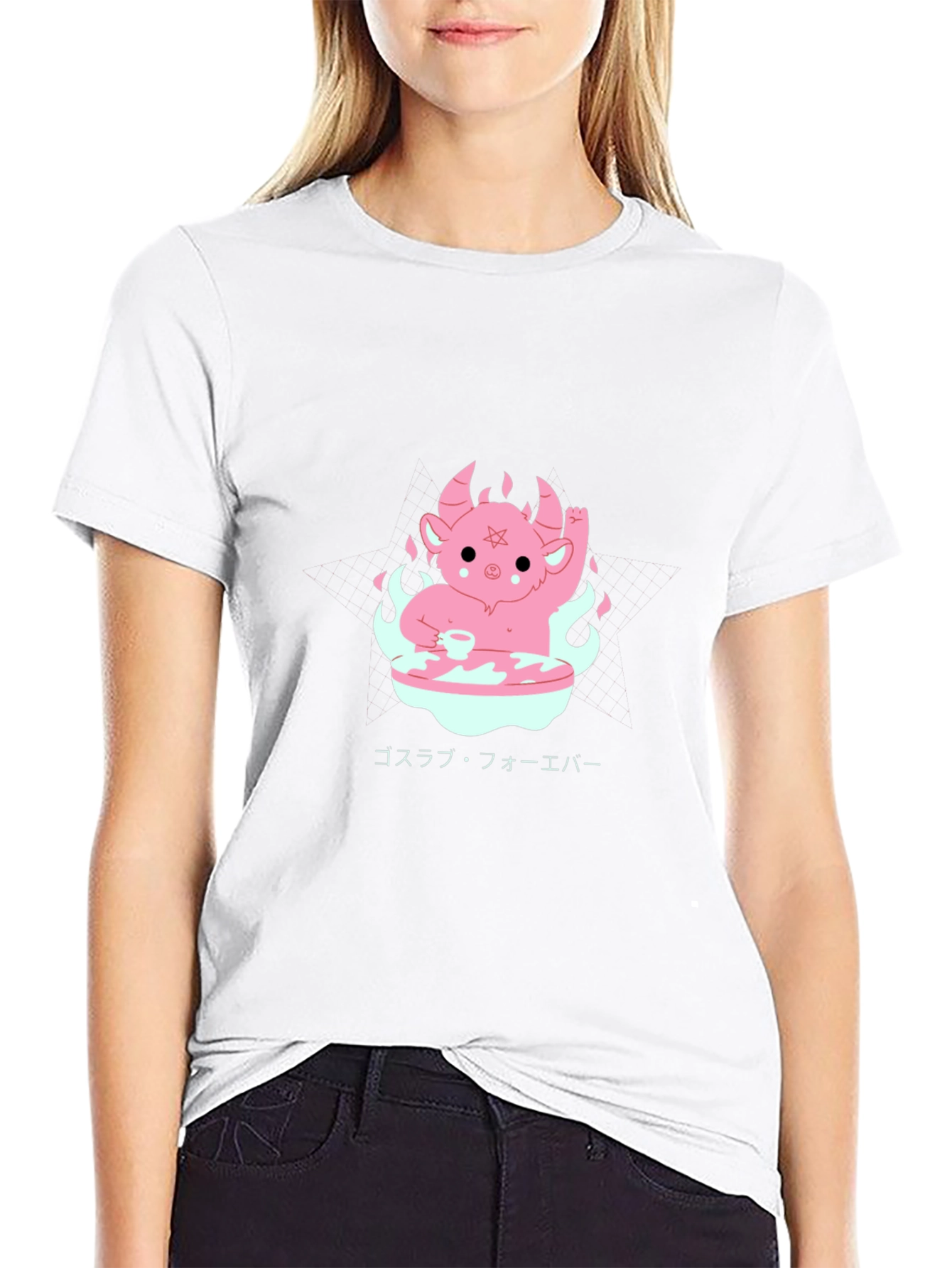 Kawaii Baphomet T-Shirt - Pastel Goth Style
