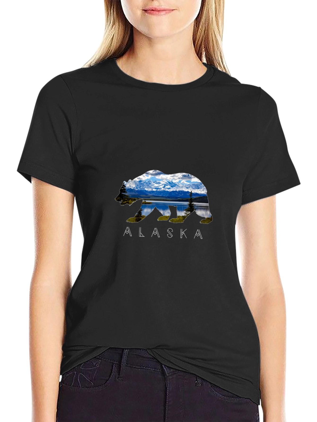 Alaska Bear T-Shirt - Mountain Landscape Design