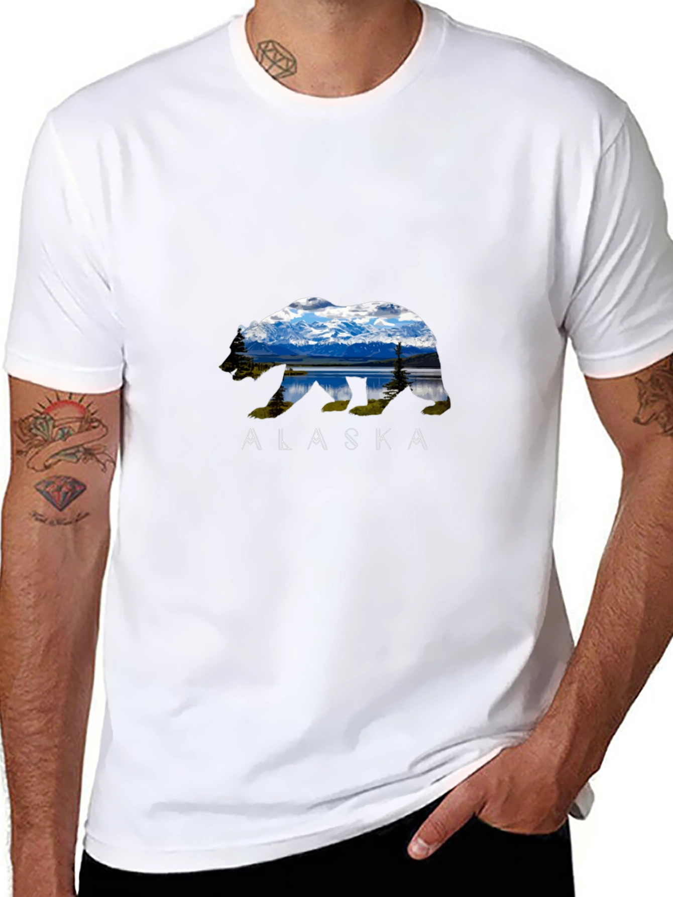 Alaska Bear T-Shirt - Mountain Landscape Design