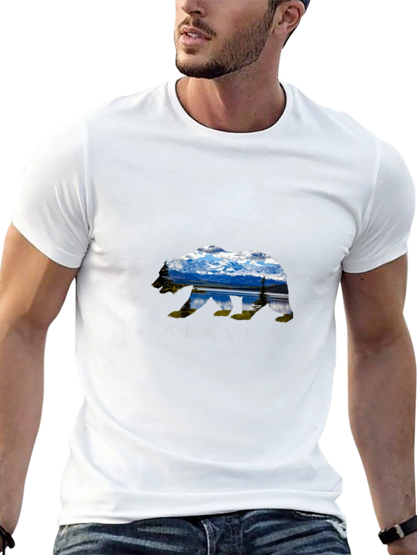 Alaska Bear T-Shirt - Mountain Landscape Design