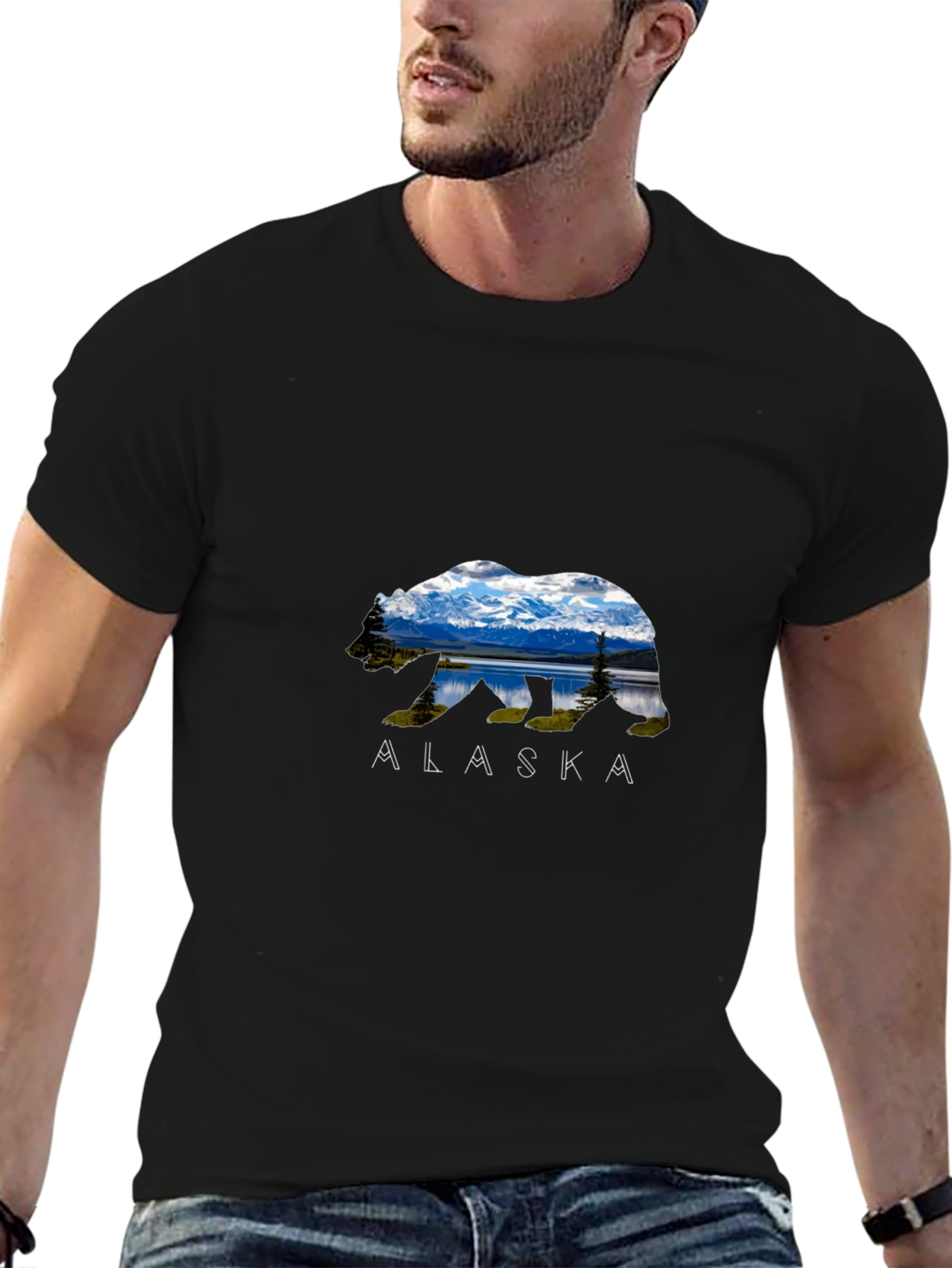 Alaska Bear T-Shirt - Mountain Landscape Design