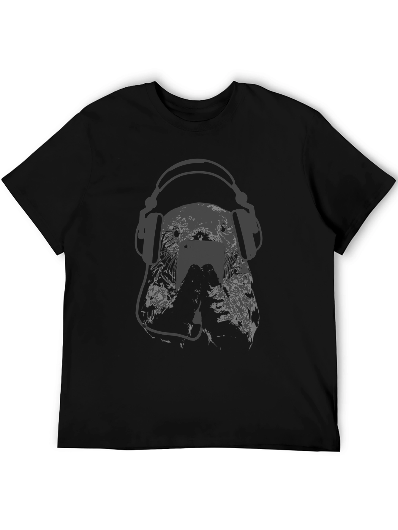 DJ Dog Graphic Tee - Black Cotton T-Shirt