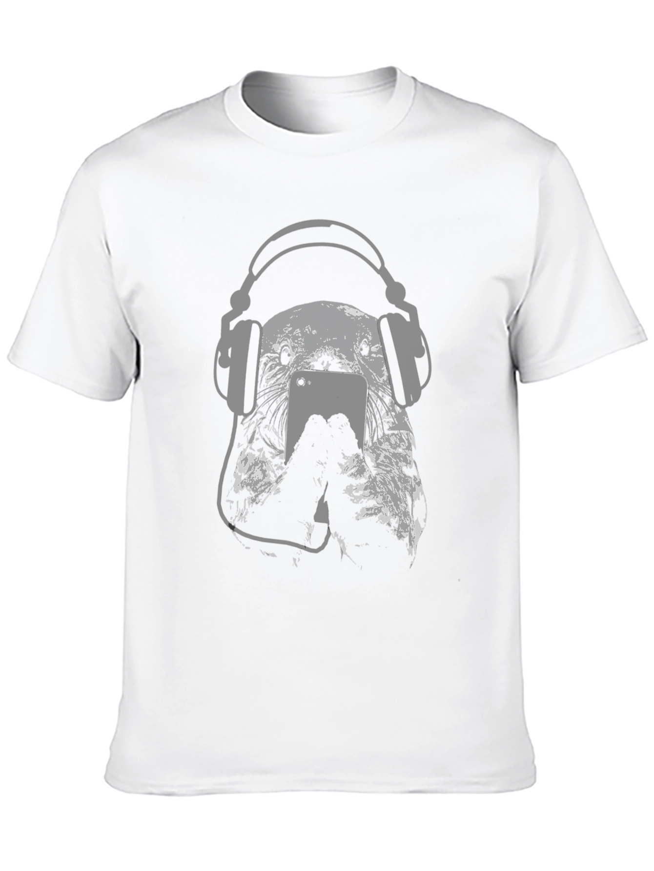 DJ Dog Graphic Tee - Black Cotton T-Shirt