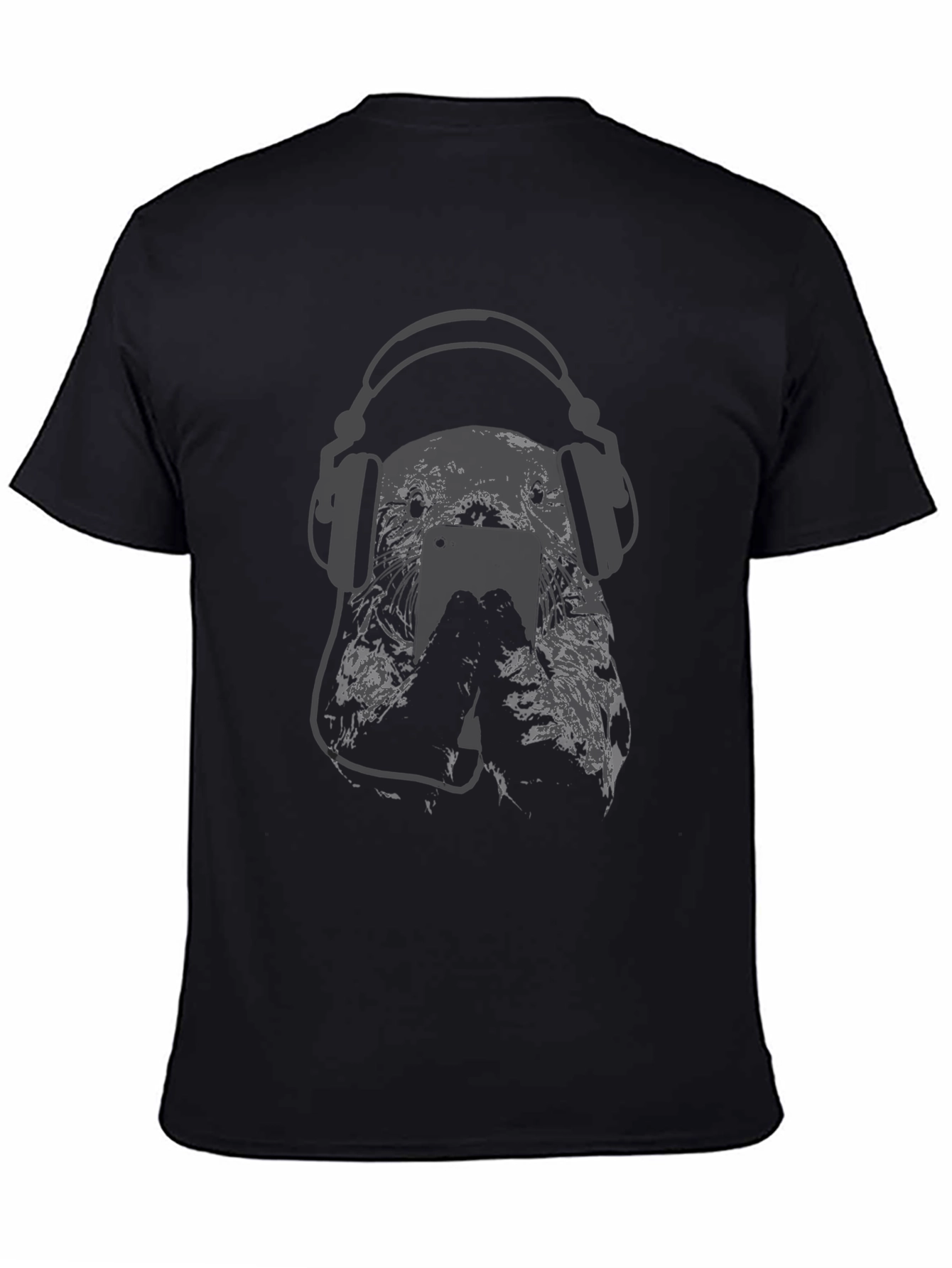 DJ Dog Graphic Tee - Black Cotton T-Shirt