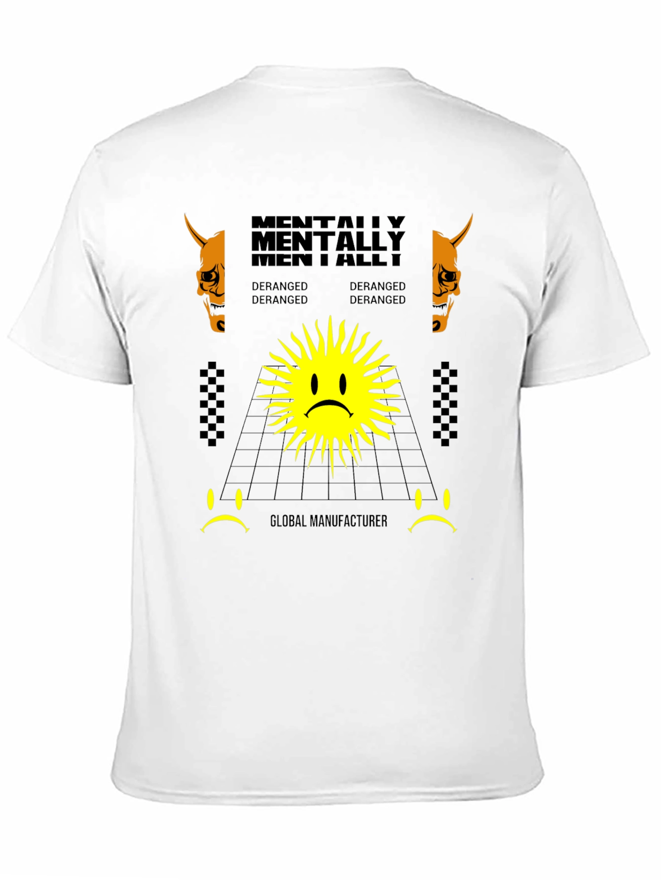 Mentally Deranged Graphic Print Black T-Shirt