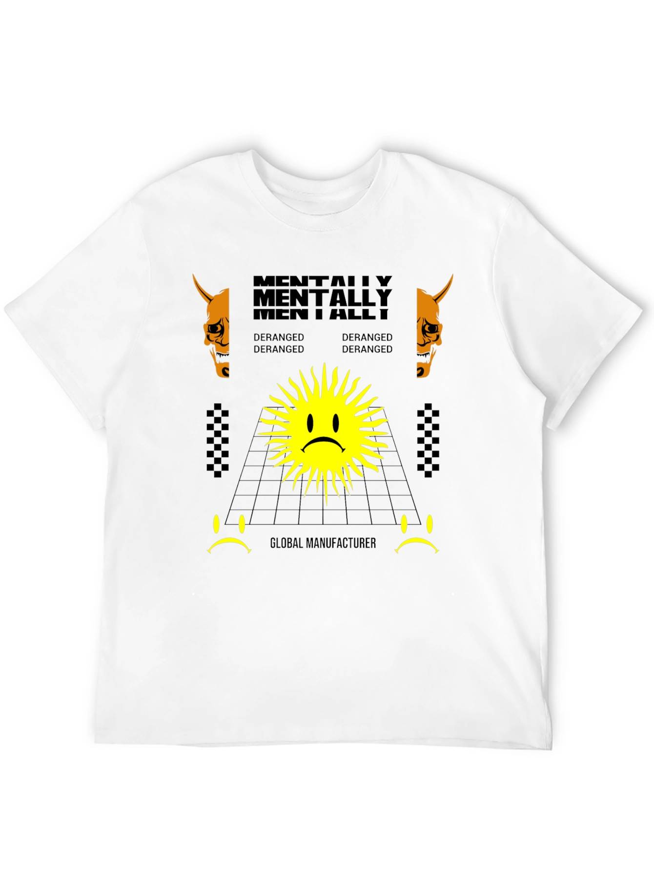 Mentally Deranged Graphic Print Black T-Shirt