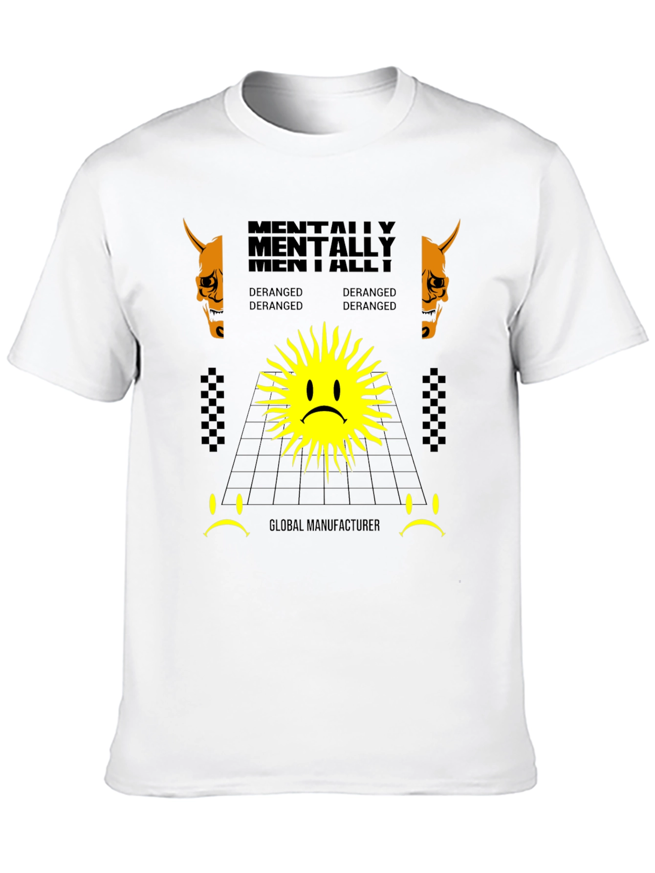 Mentally Deranged Graphic Print Black T-Shirt