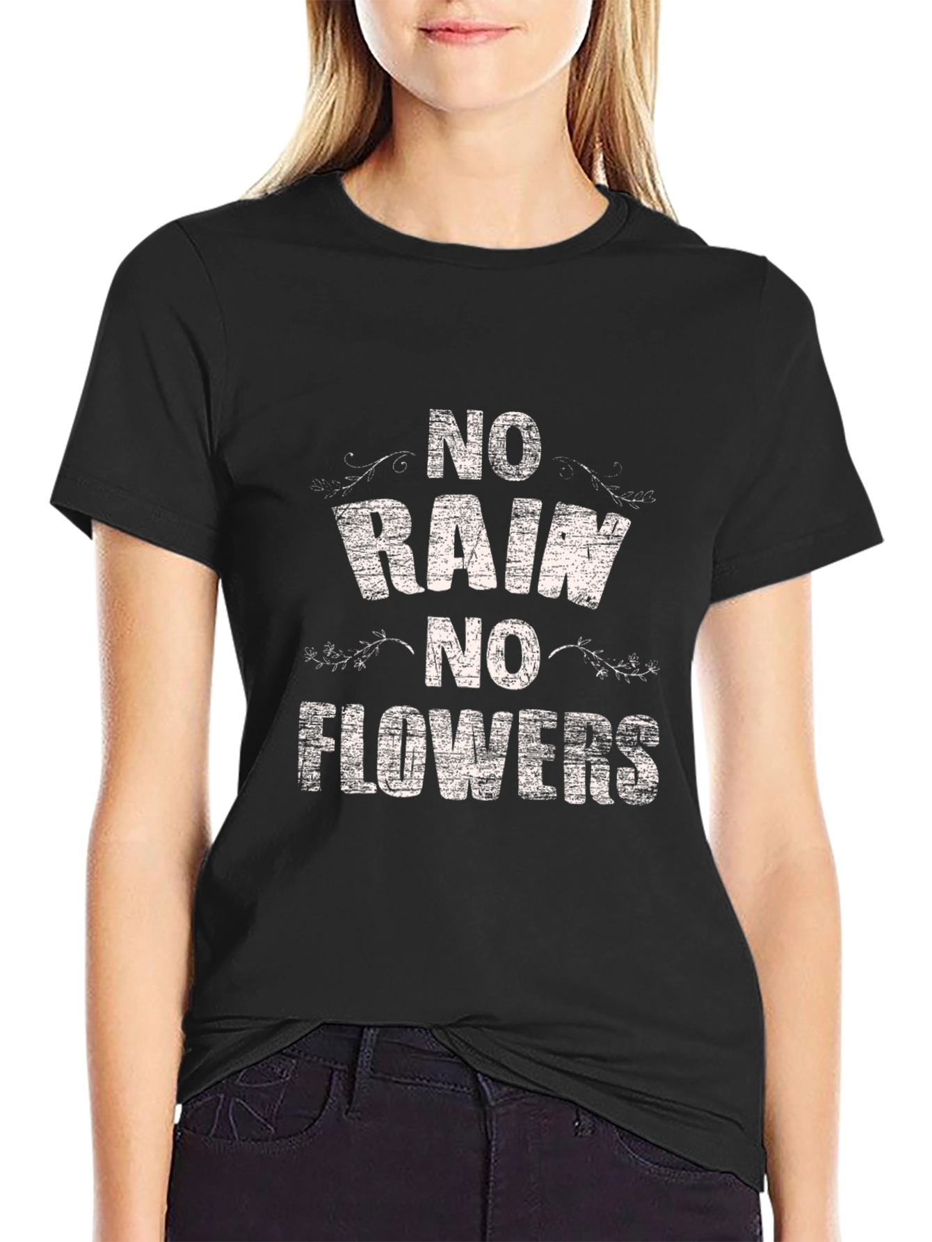 No Rain No Flowers Graphic Tee - Black