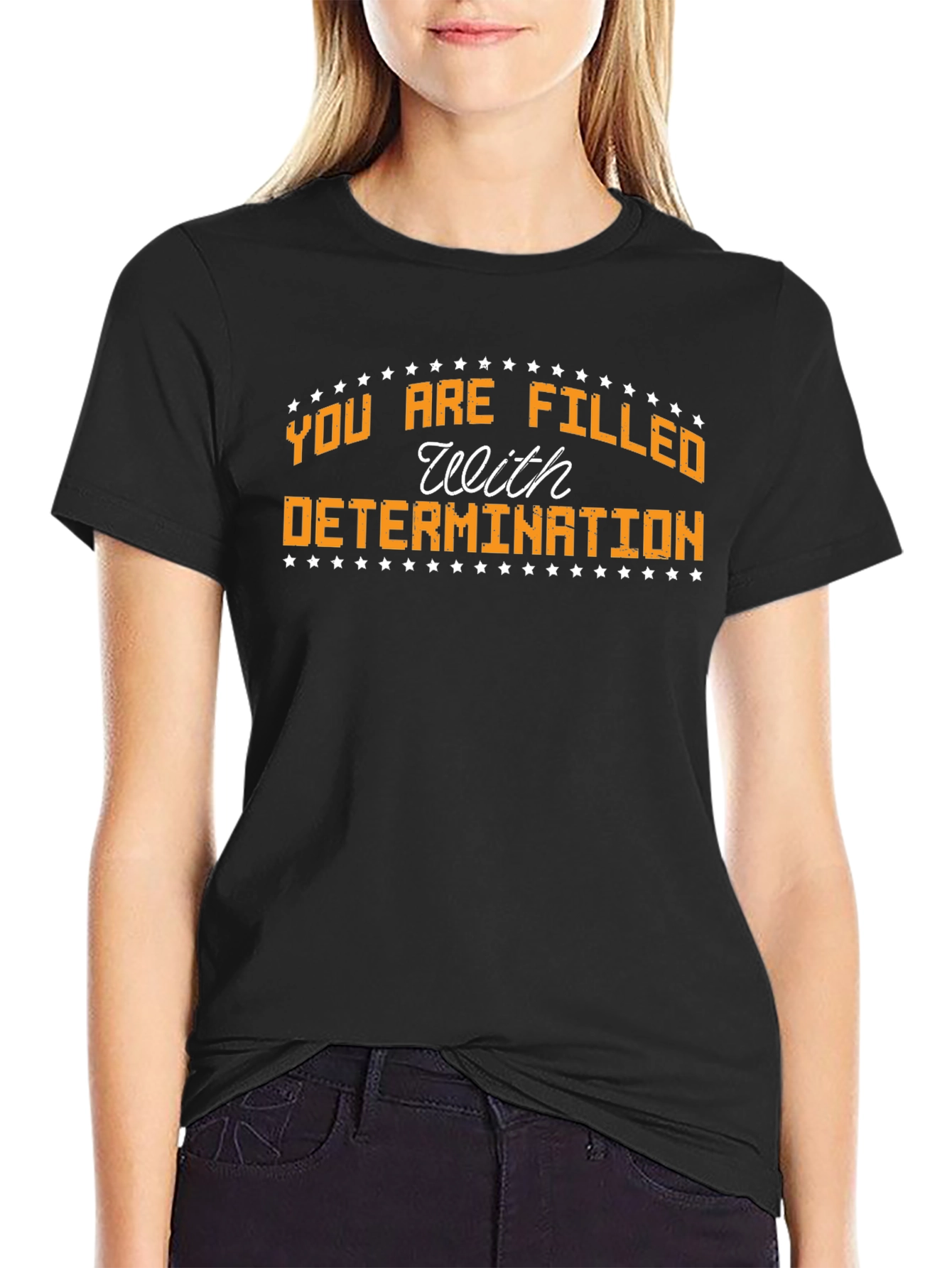 Motivational Determination Graphic Tee - Black