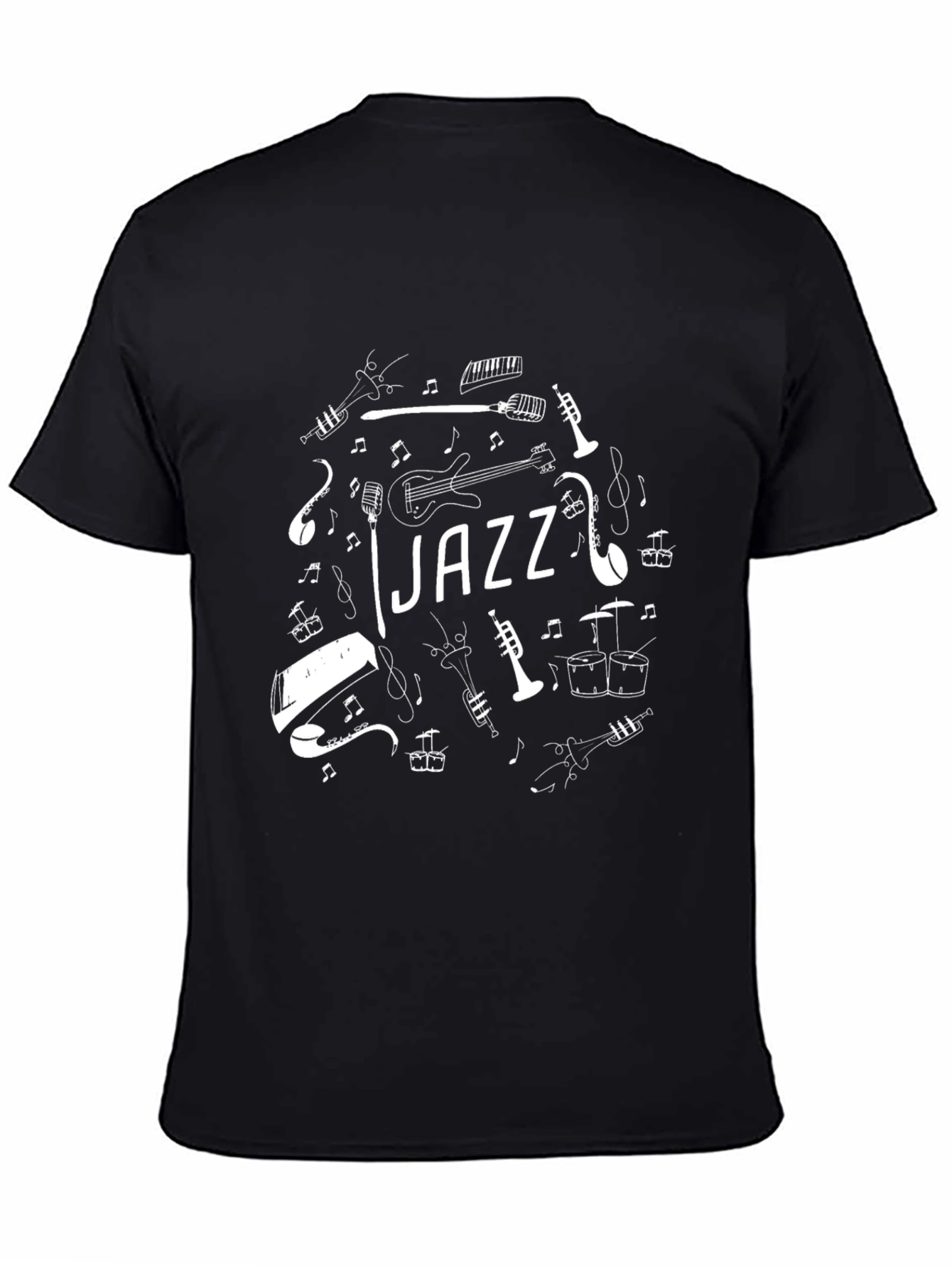 Jazz Music T-Shirt - Black Cotton Graphic Tee
