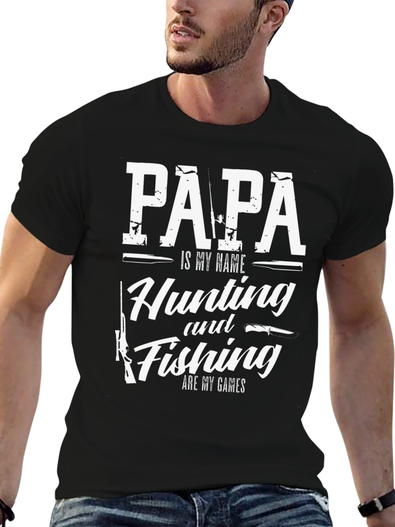 Papa Hunting Fishing T-Shirt - Perfect Gift