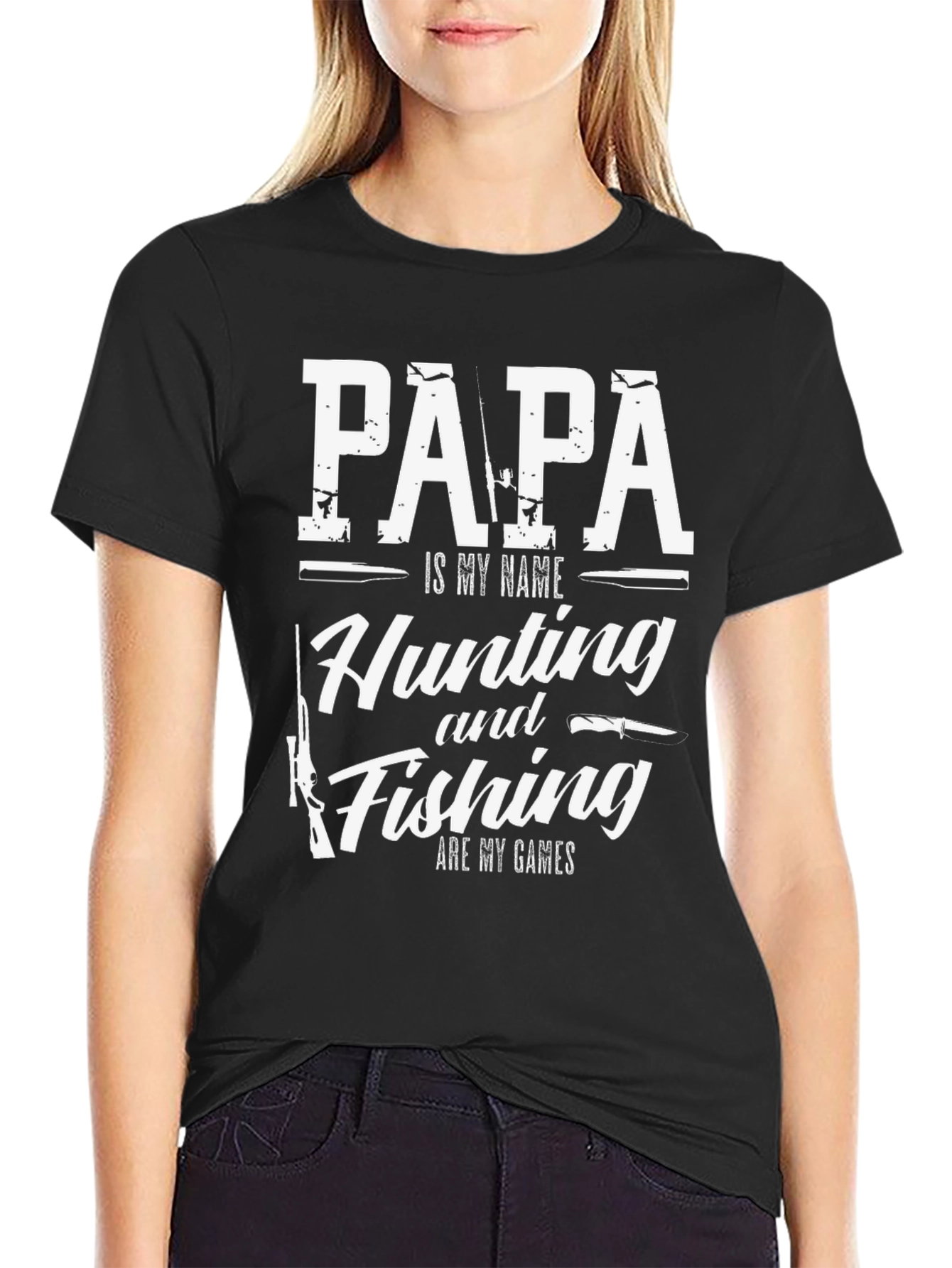 Papa Hunting Fishing T-Shirt - Perfect Gift