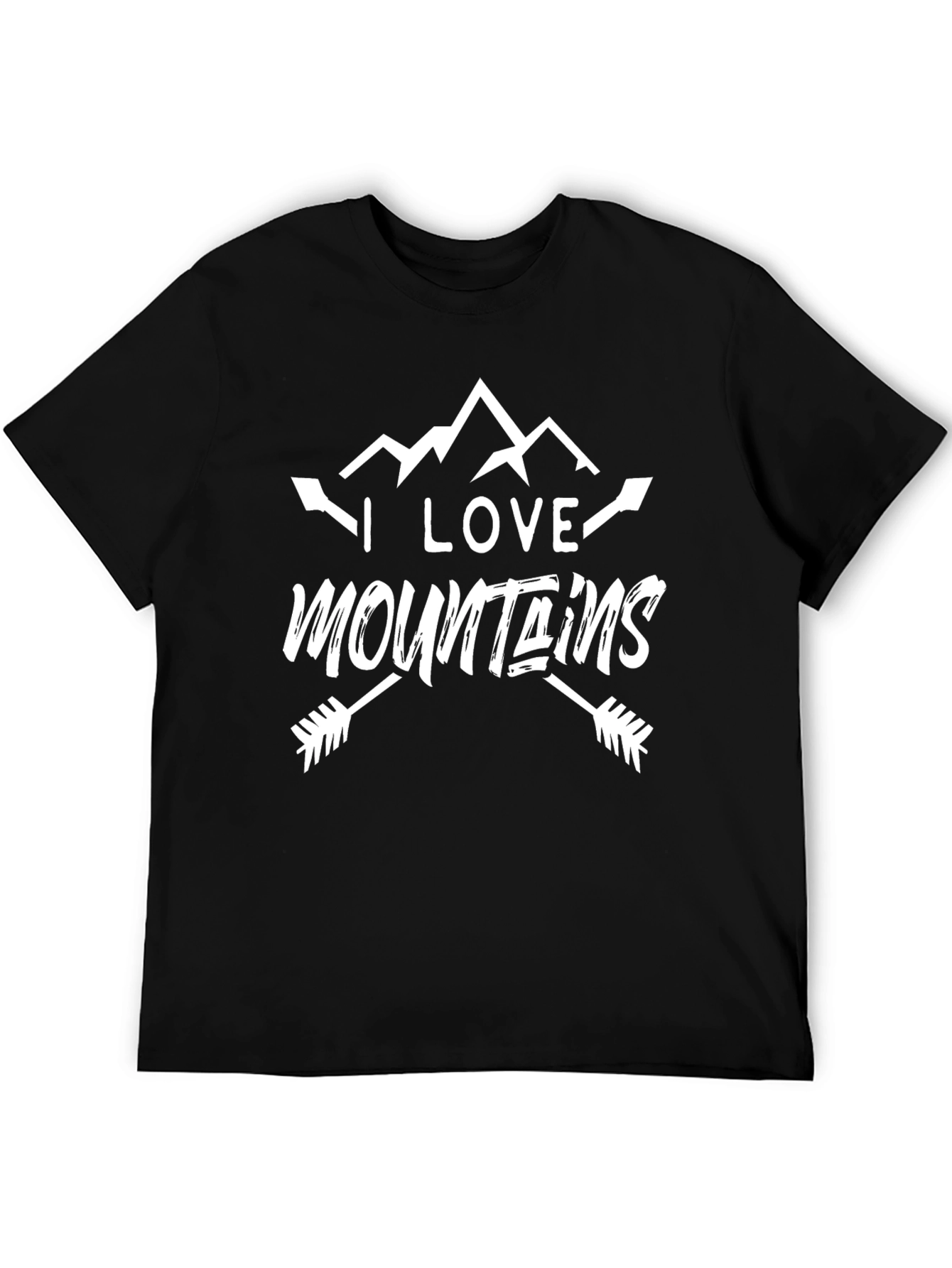 I Love Mountains Black Graphic Tee