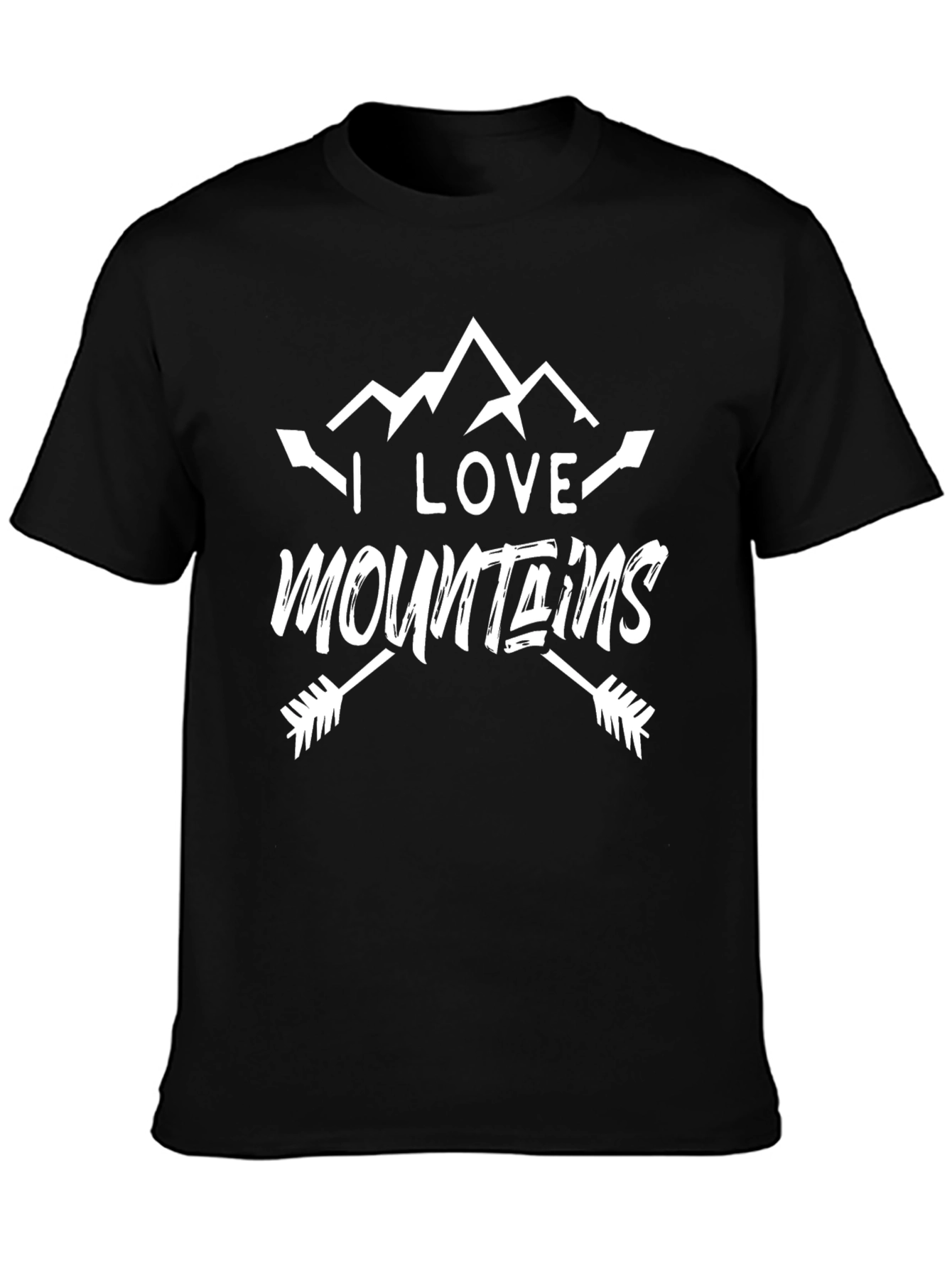I Love Mountains Black Graphic Tee