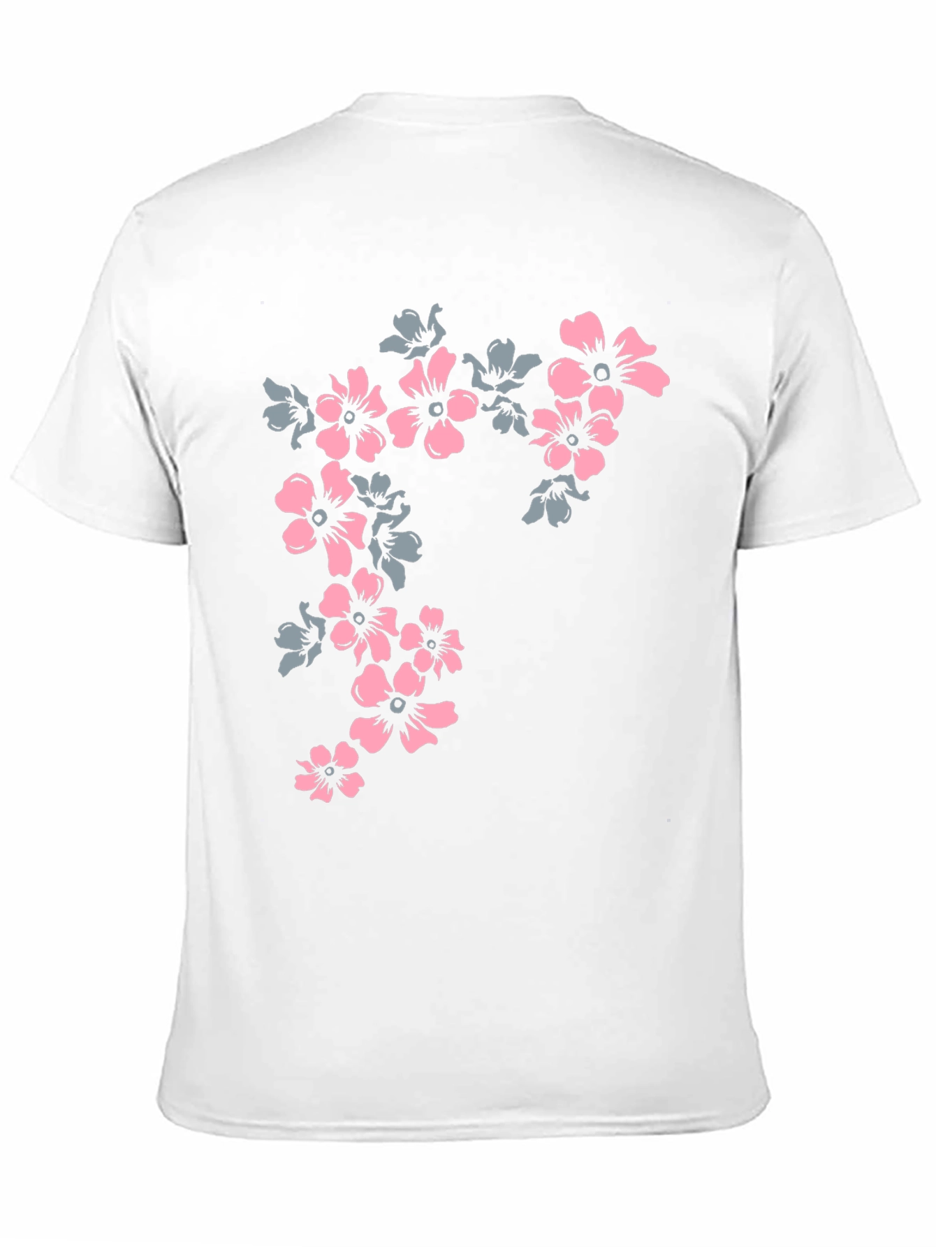 Floral Print Tee - Black Casual T-Shirt