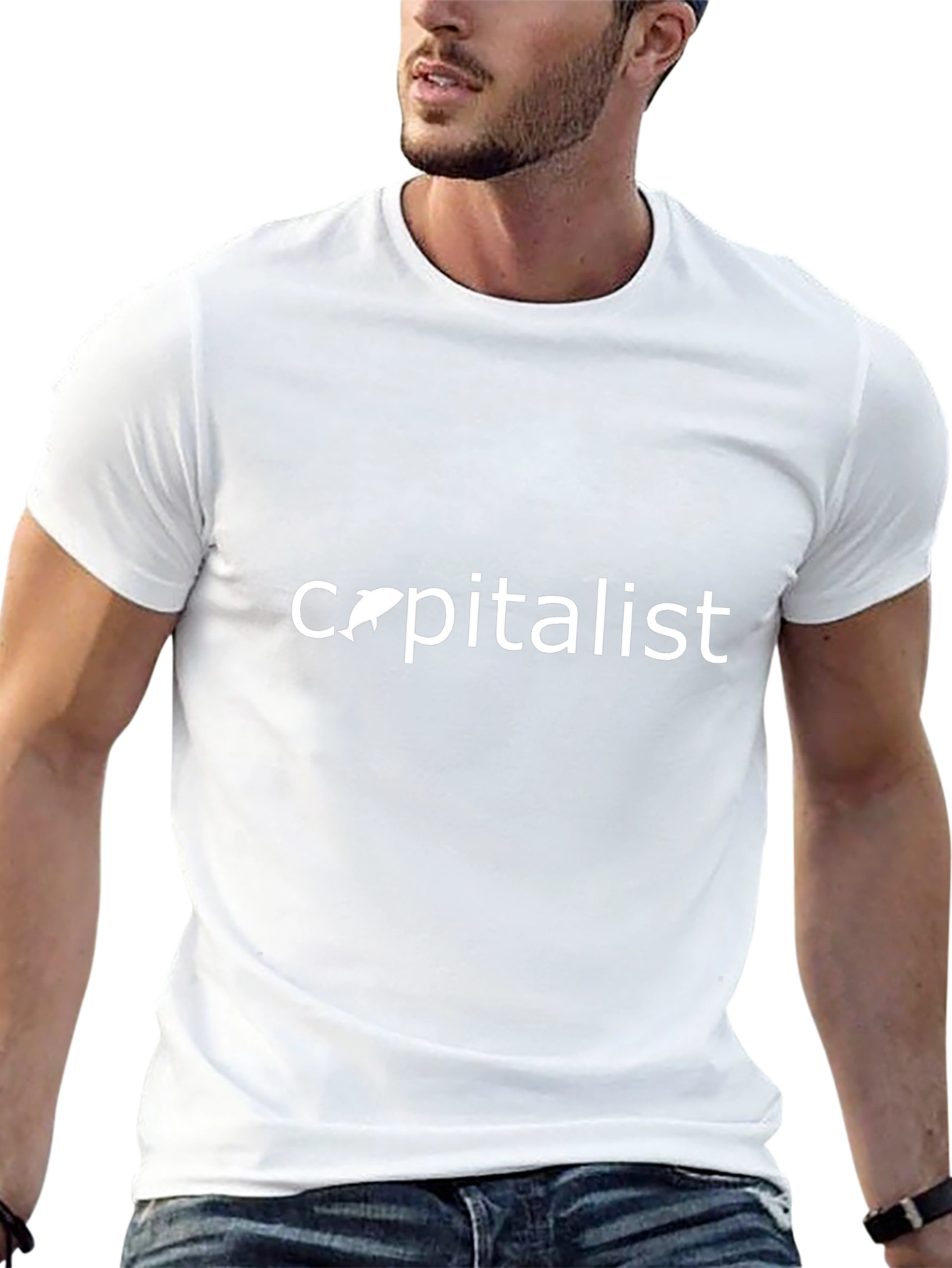 Capitalist Dolphin T-Shirt - Black Cotton Tee