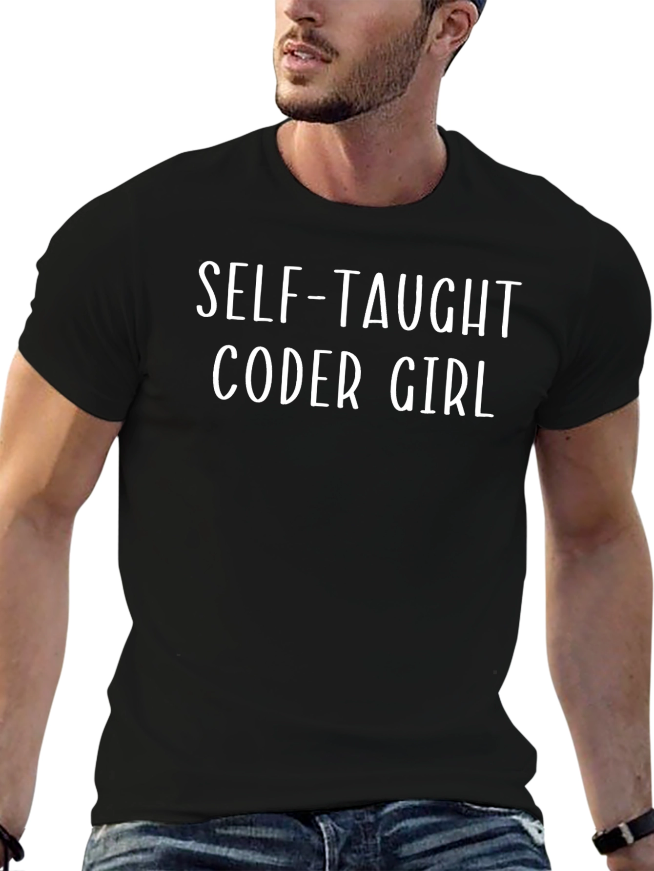 Self-Taught Coder Girl T-Shirt - Black