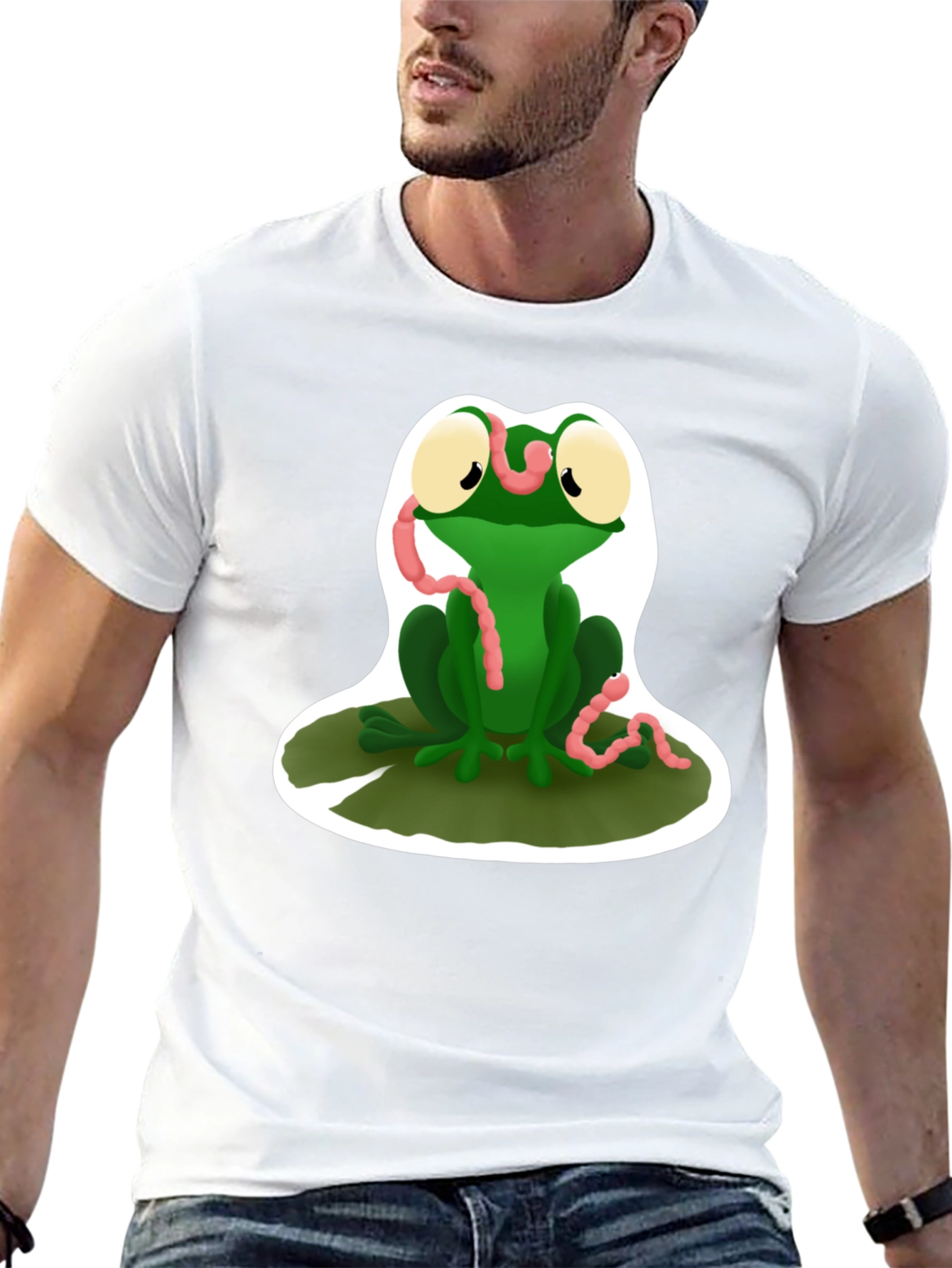 Frog and Worm Graphic T-Shirt