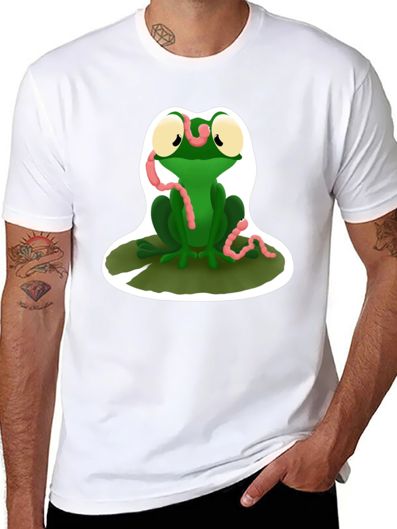 Frog and Worm Graphic T-Shirt
