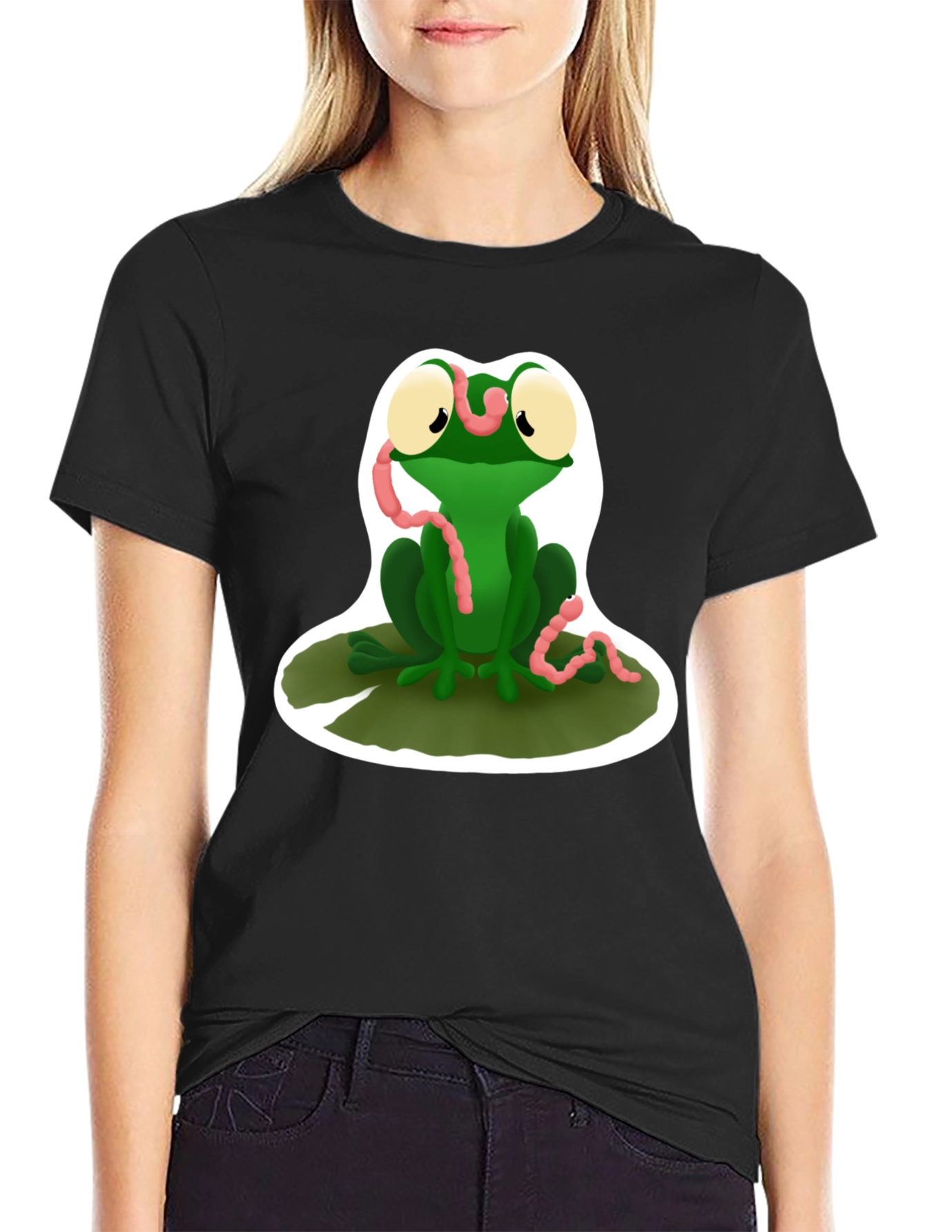 Frog and Worm Graphic T-Shirt