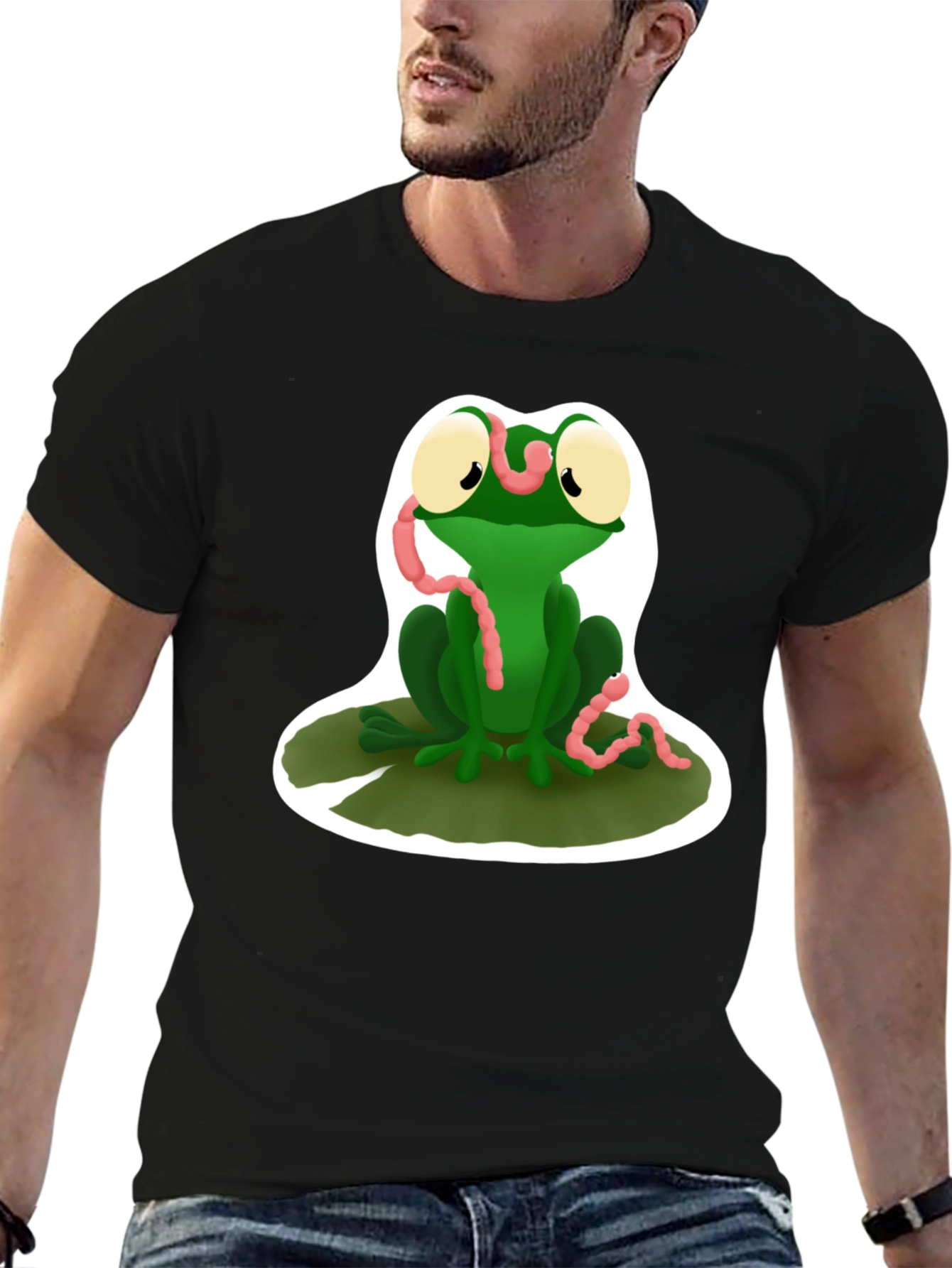 Frog and Worm Graphic T-Shirt