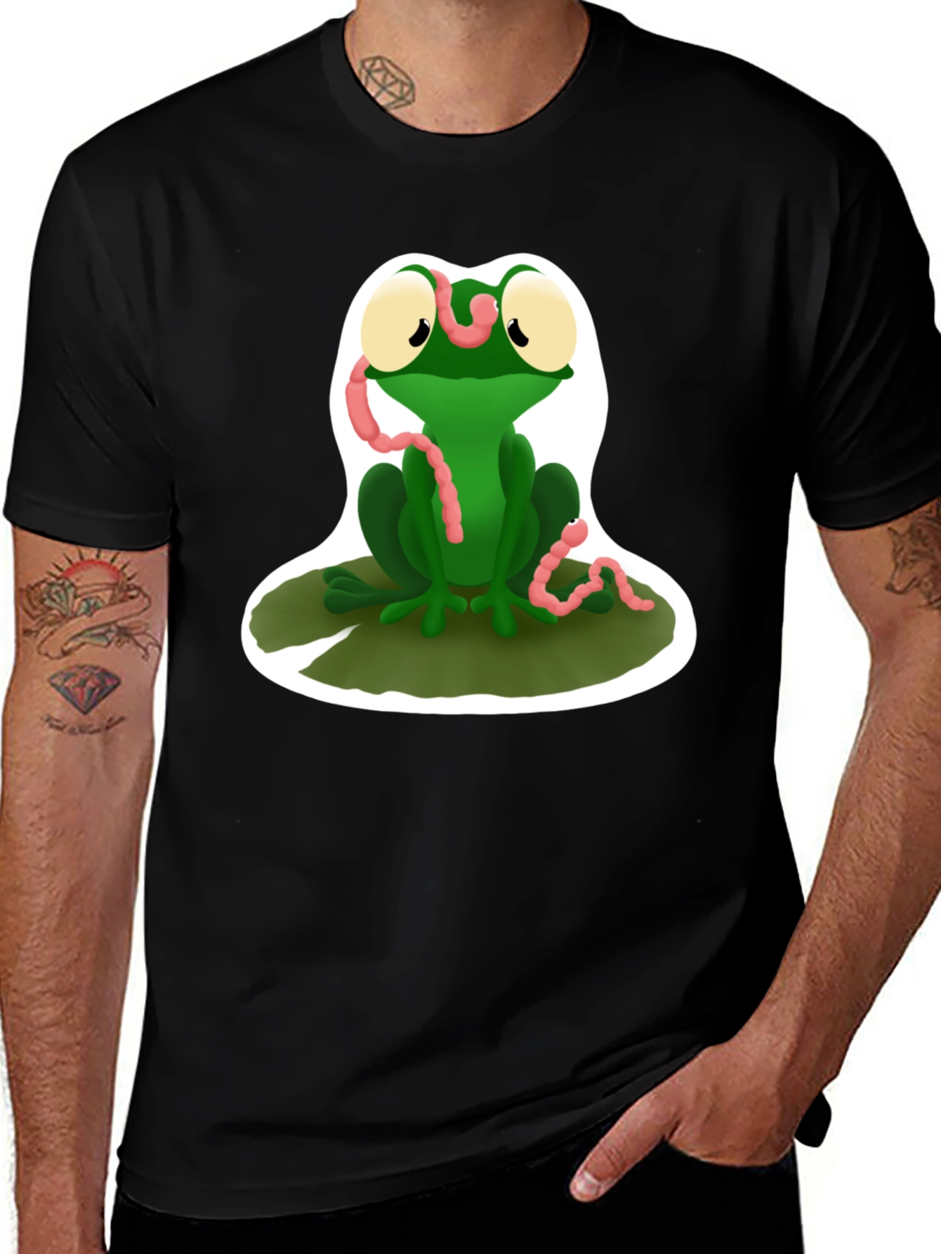 Frog and Worm Graphic T-Shirt