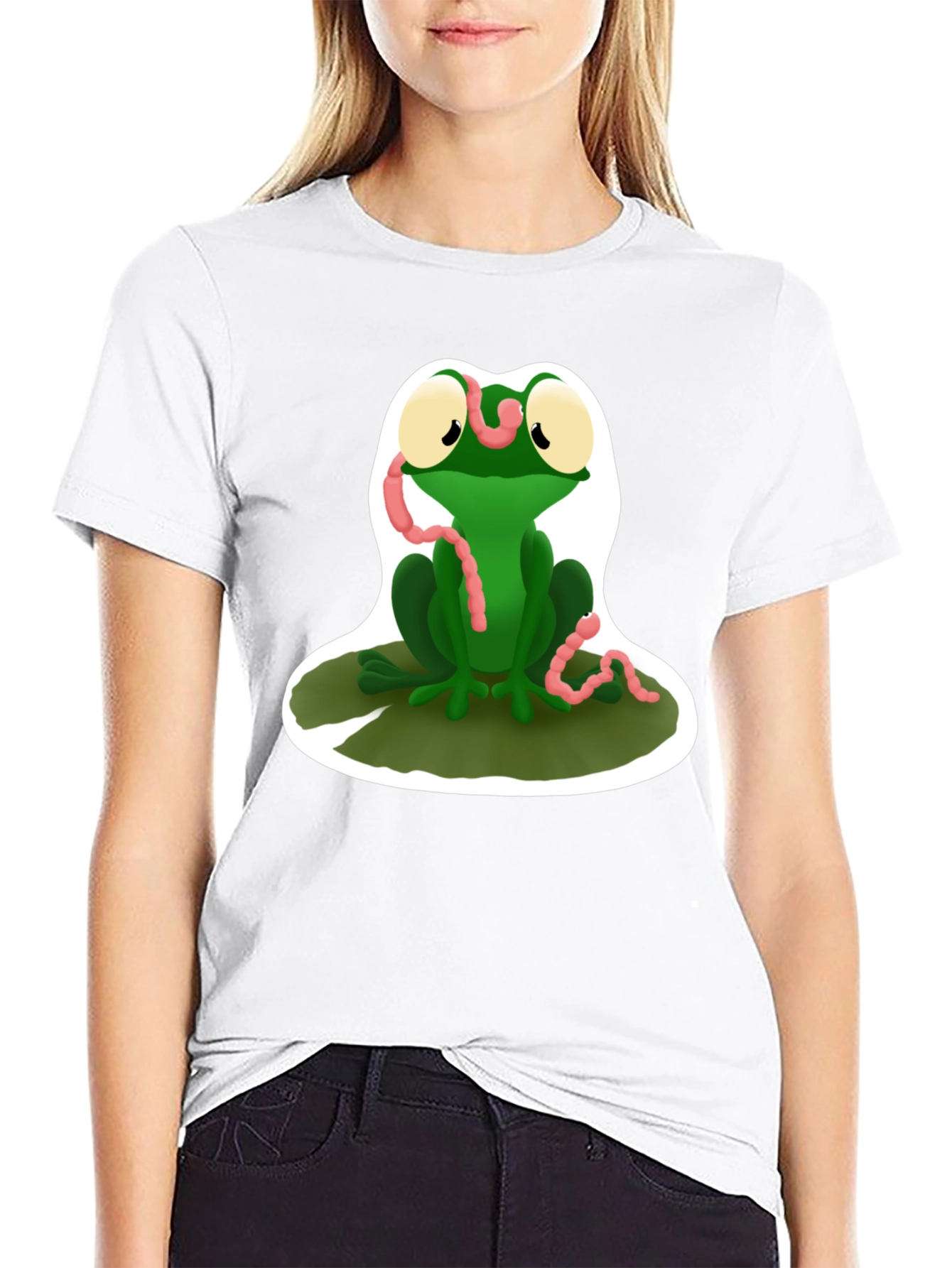 Frog and Worm Graphic T-Shirt