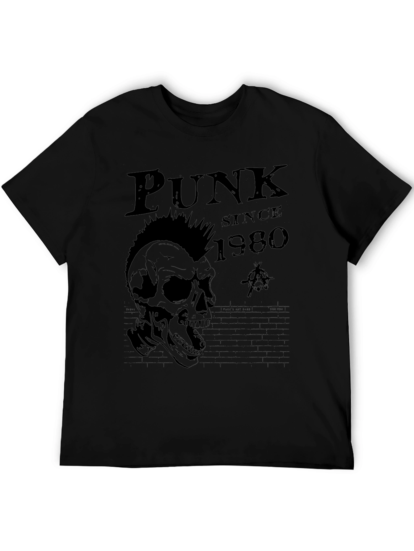 Punk Since 1980 Skull T-Shirt - Black Graphic Tee