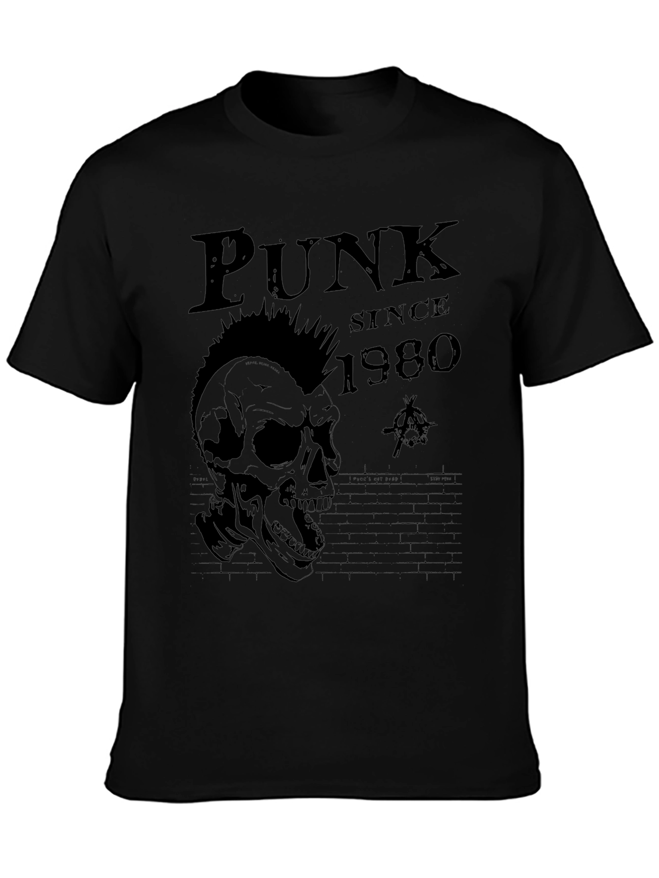 Punk Since 1980 Skull T-Shirt - Black Graphic Tee