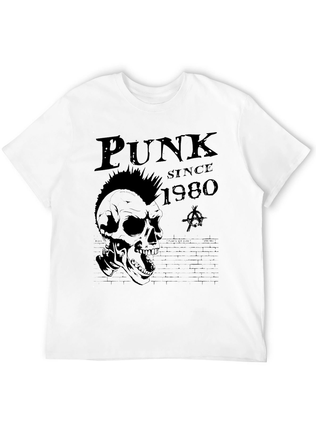 Punk Since 1980 Skull T-Shirt - Black Graphic Tee