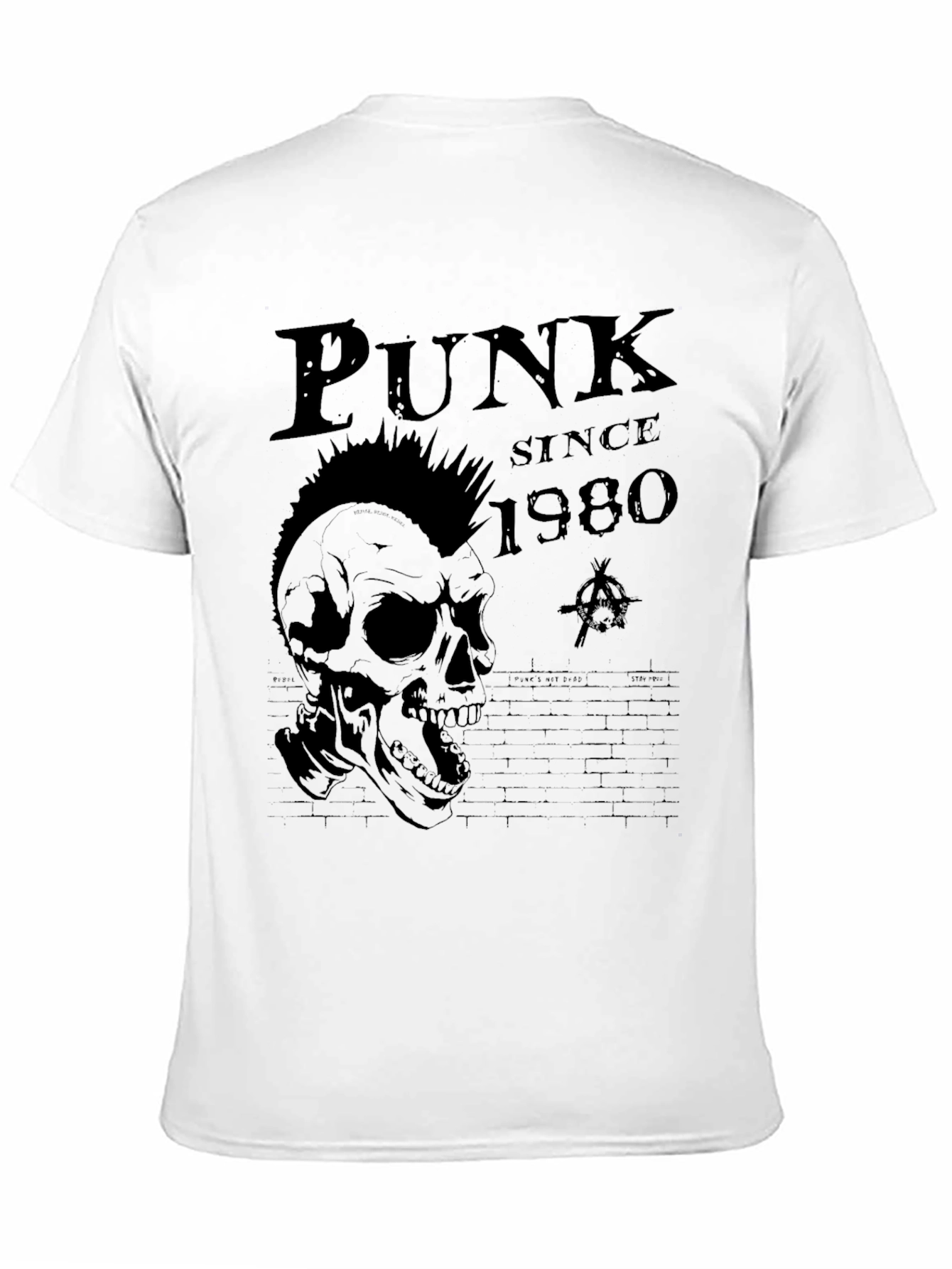 Punk Since 1980 Skull T-Shirt - Black Graphic Tee