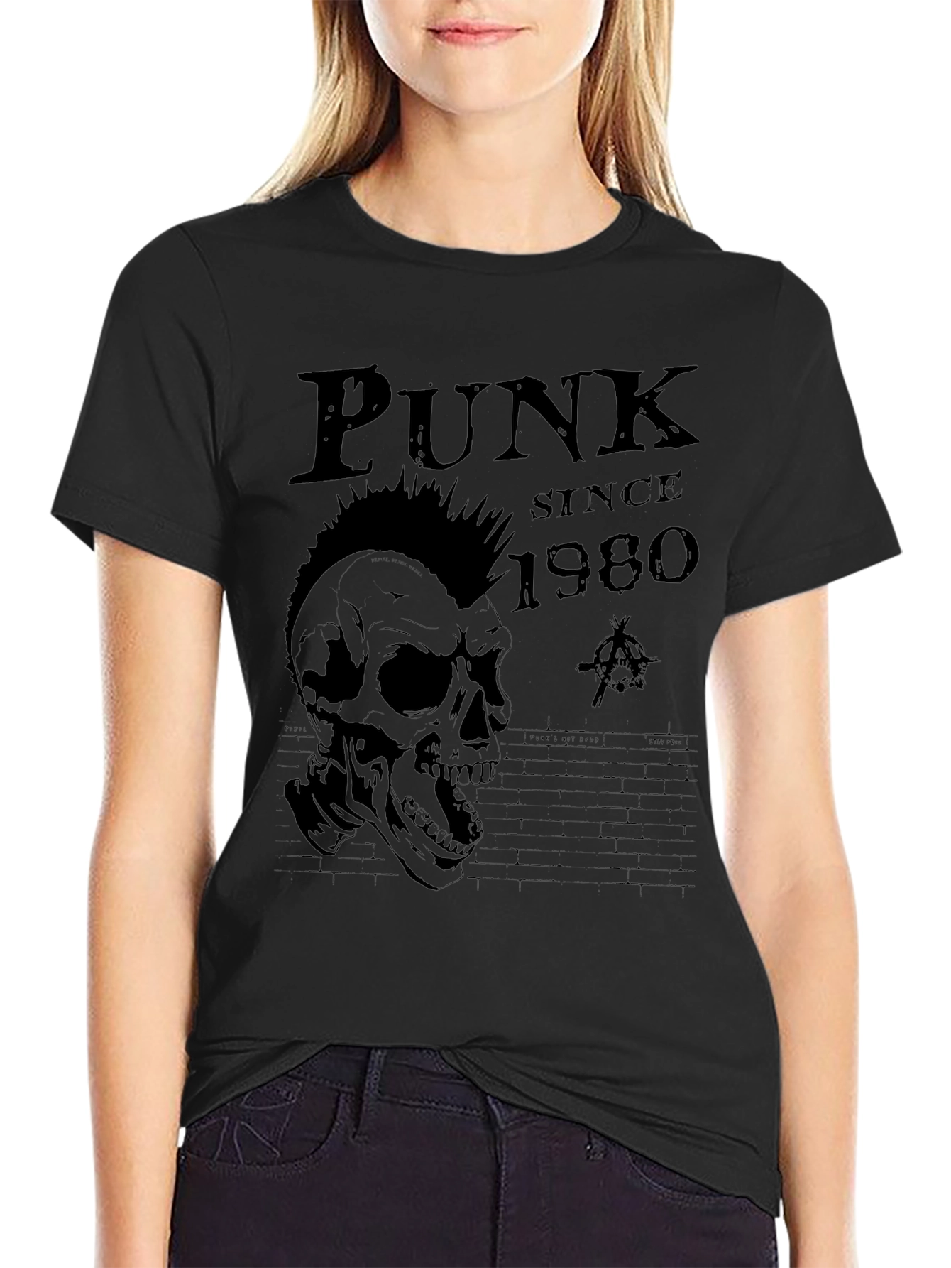 Punk Since 1980 Skull T-Shirt - Black Graphic Tee