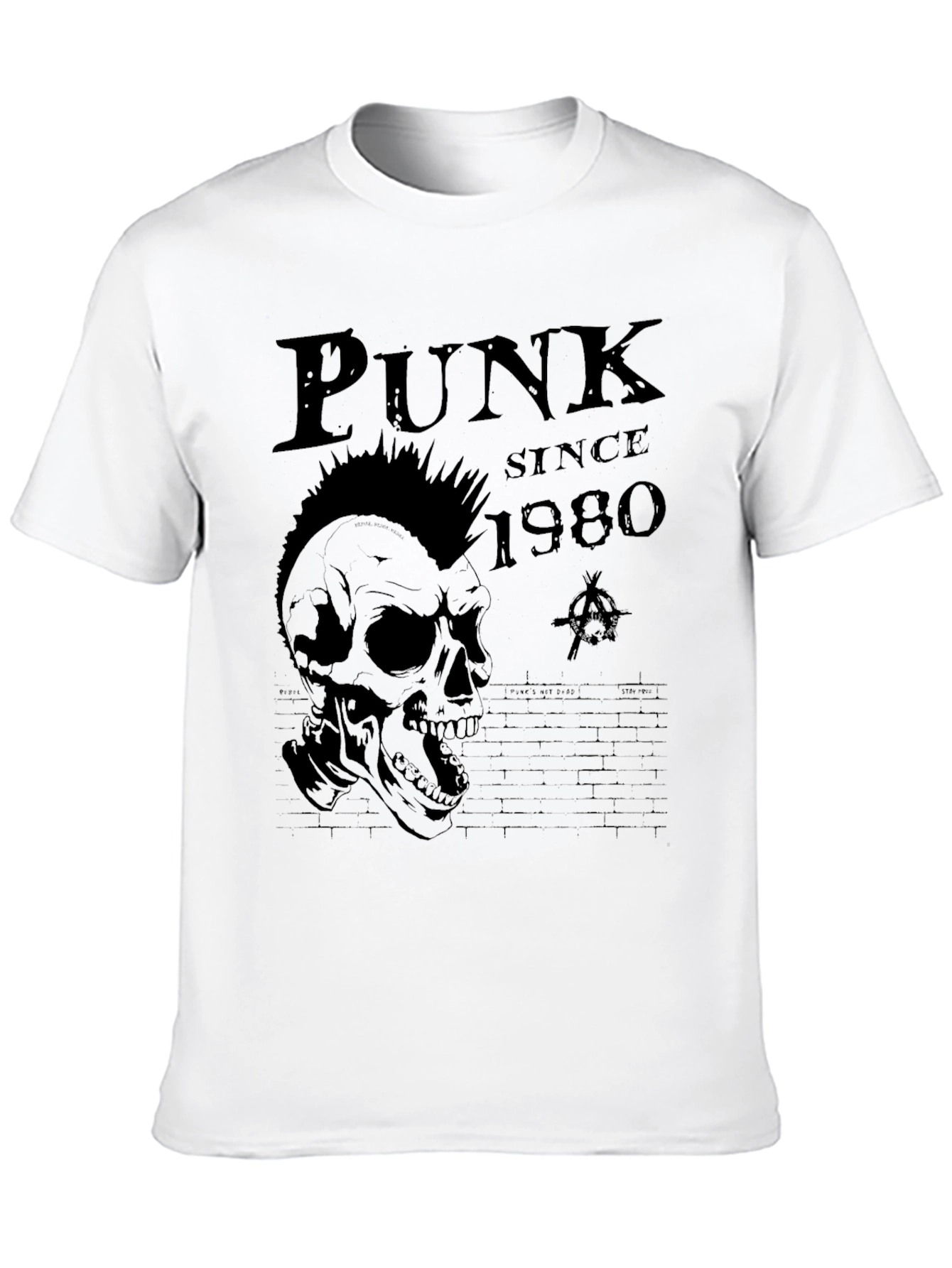 Punk Since 1980 Skull T-Shirt - Black Graphic Tee
