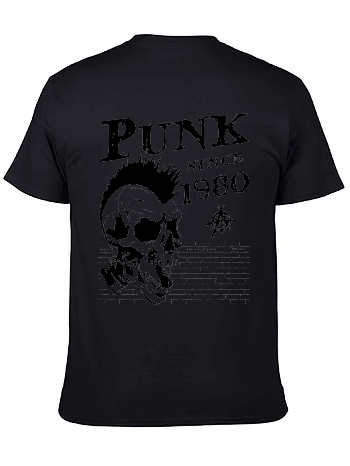 Punk Since 1980 Skull T-Shirt - Black Graphic Tee