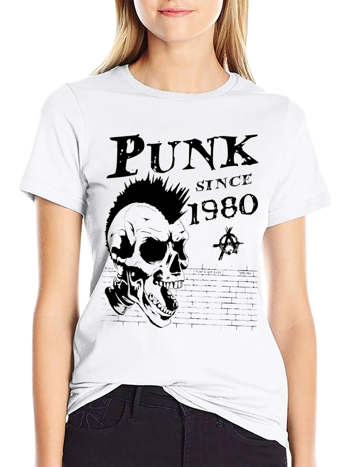 Punk Since 1980 Skull T-Shirt - Black Graphic Tee