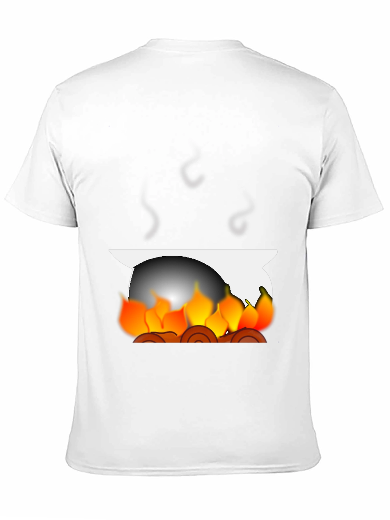 Fiery Campfire Graphic Tee - Black Cotton Blend