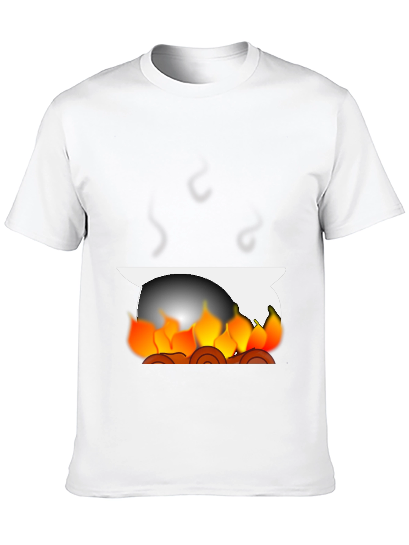 Fiery Campfire Graphic Tee - Black Cotton Blend