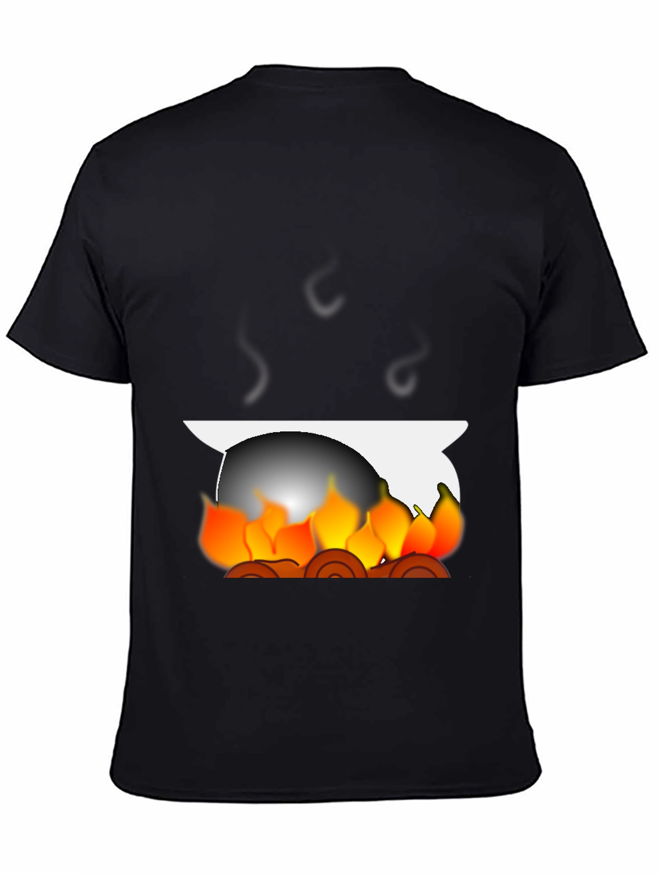 Fiery Campfire Graphic Tee - Black Cotton Blend