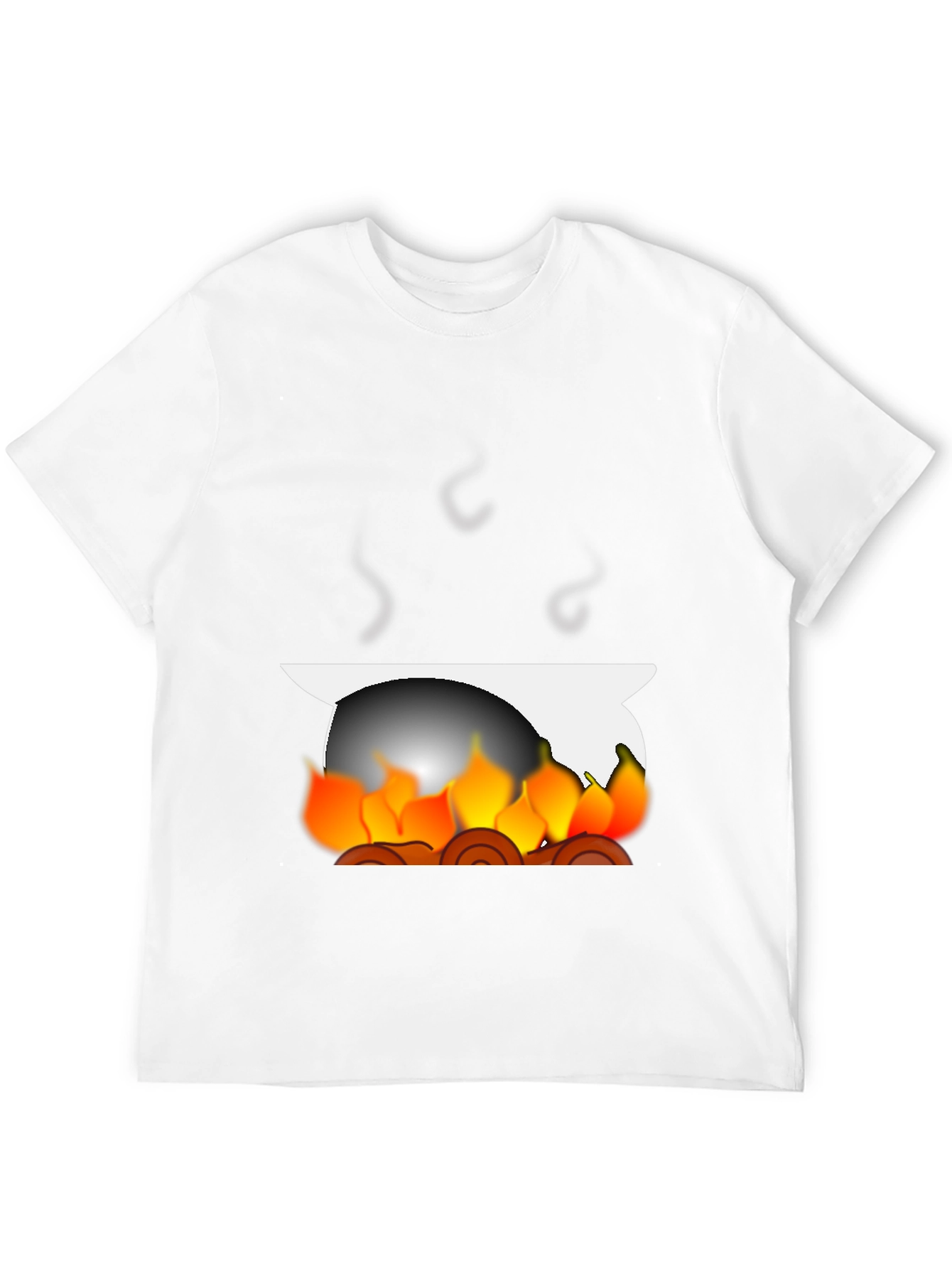 Fiery Campfire Graphic Tee - Black Cotton Blend