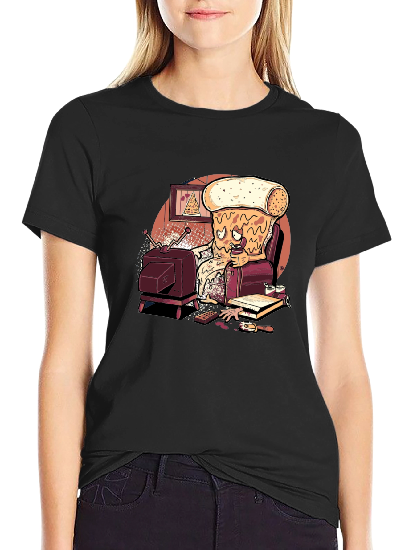 Pizza Slice Couch Potato Graphic Tee
